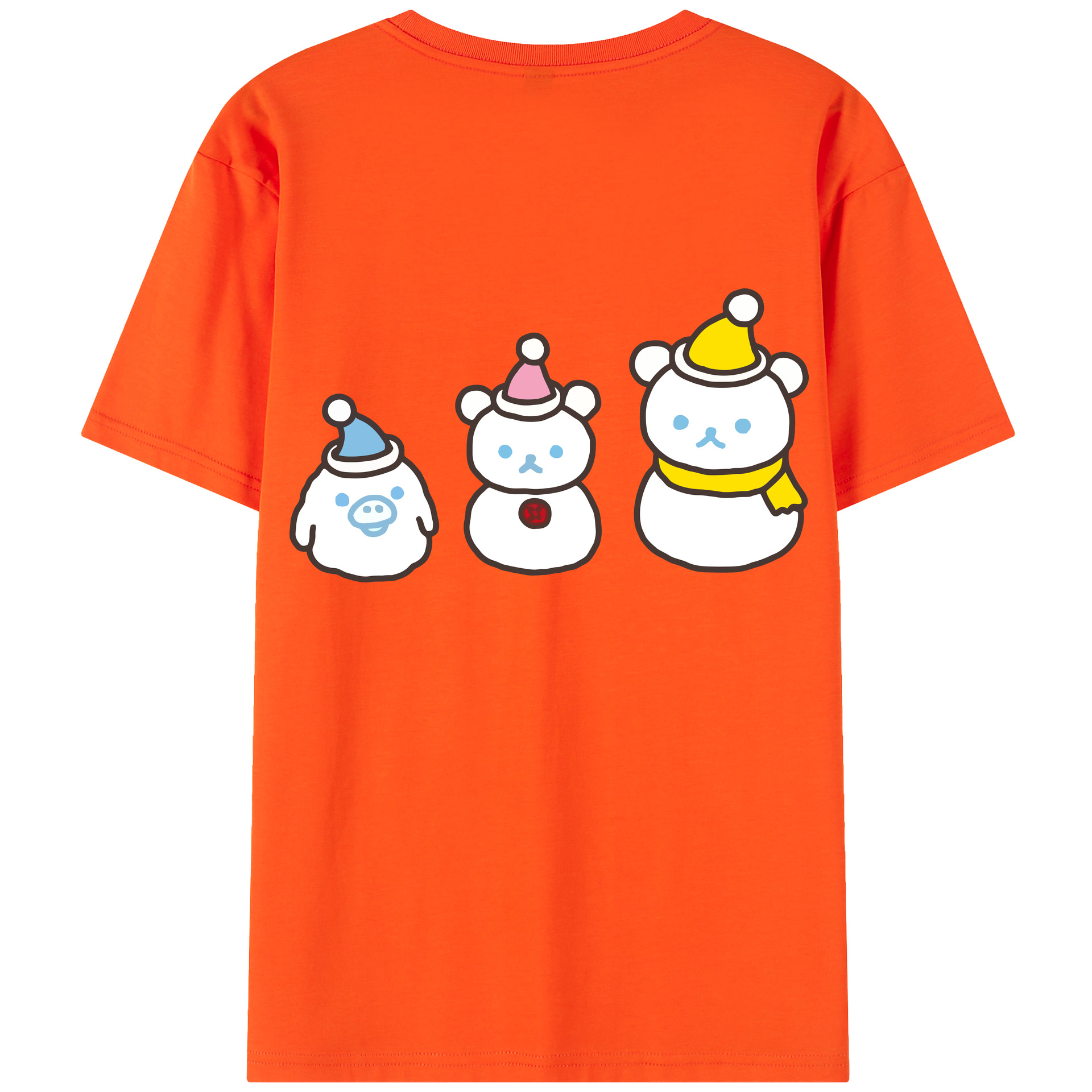 （画像用） リラックマ リラックマ キイロイトリ Rilakkuma Korilakkuma Kiiroitori 綿100％半袖Tシャツ（背面プリント）