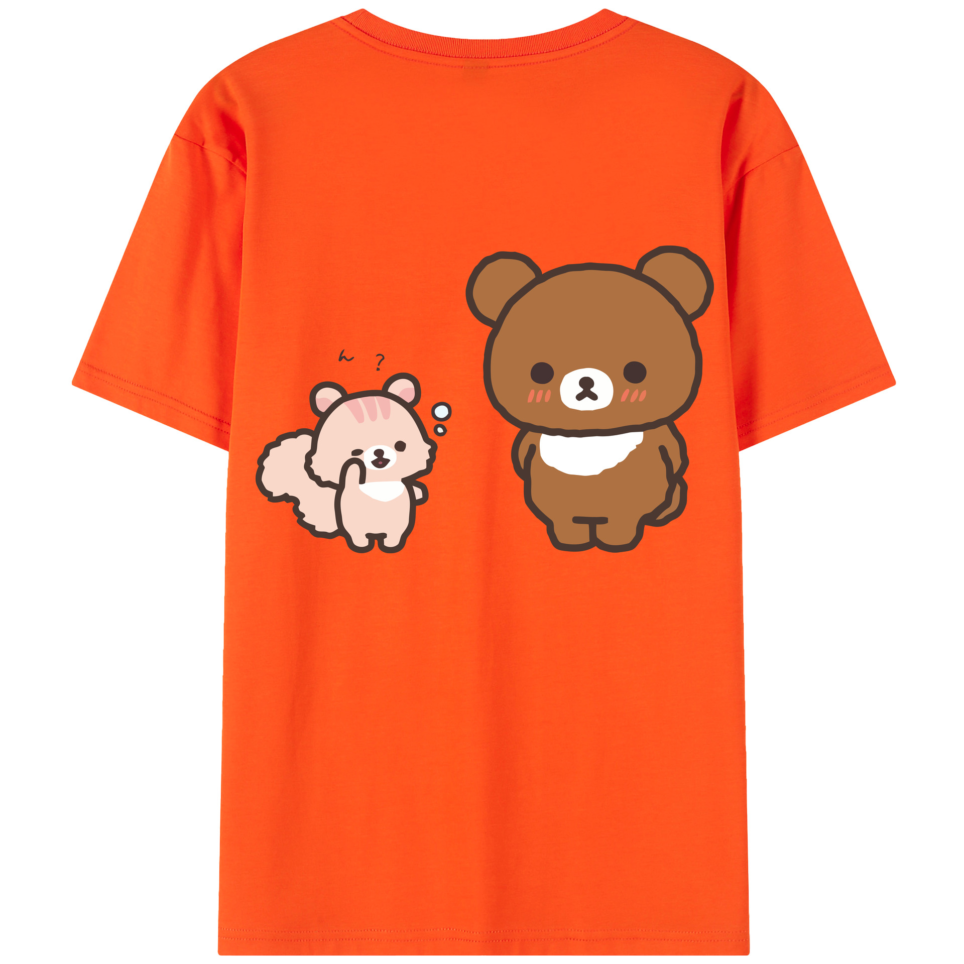 （画像用） リラックマ リラックマ キイロイトリ Rilakkuma Korilakkuma Kiiroitori 綿100％半袖Tシャツ（背面プリント）