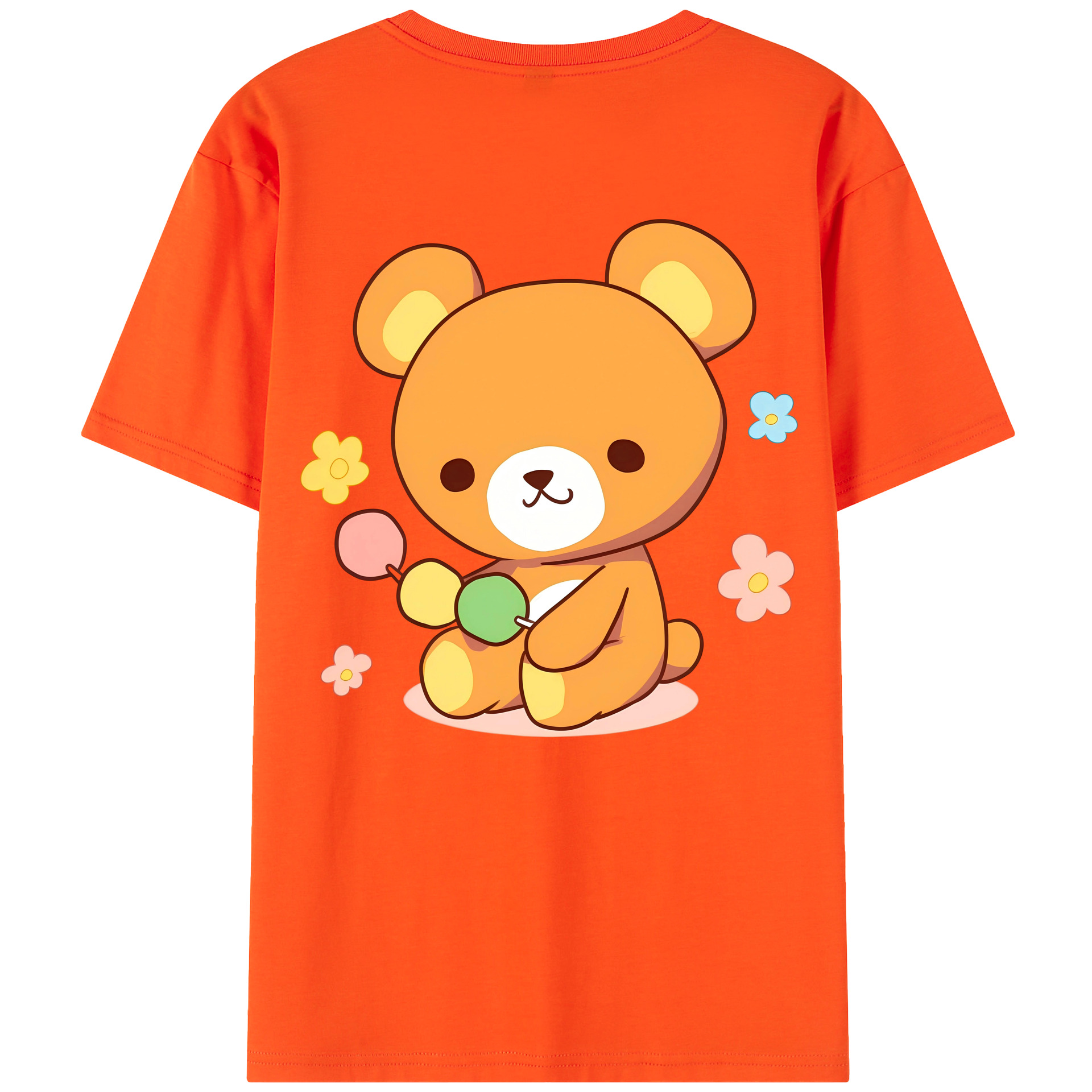 （画像用） リラックマ リラックマ キイロイトリ Rilakkuma Korilakkuma Kiiroitori 綿100％半袖Tシャツ（背面プリント）