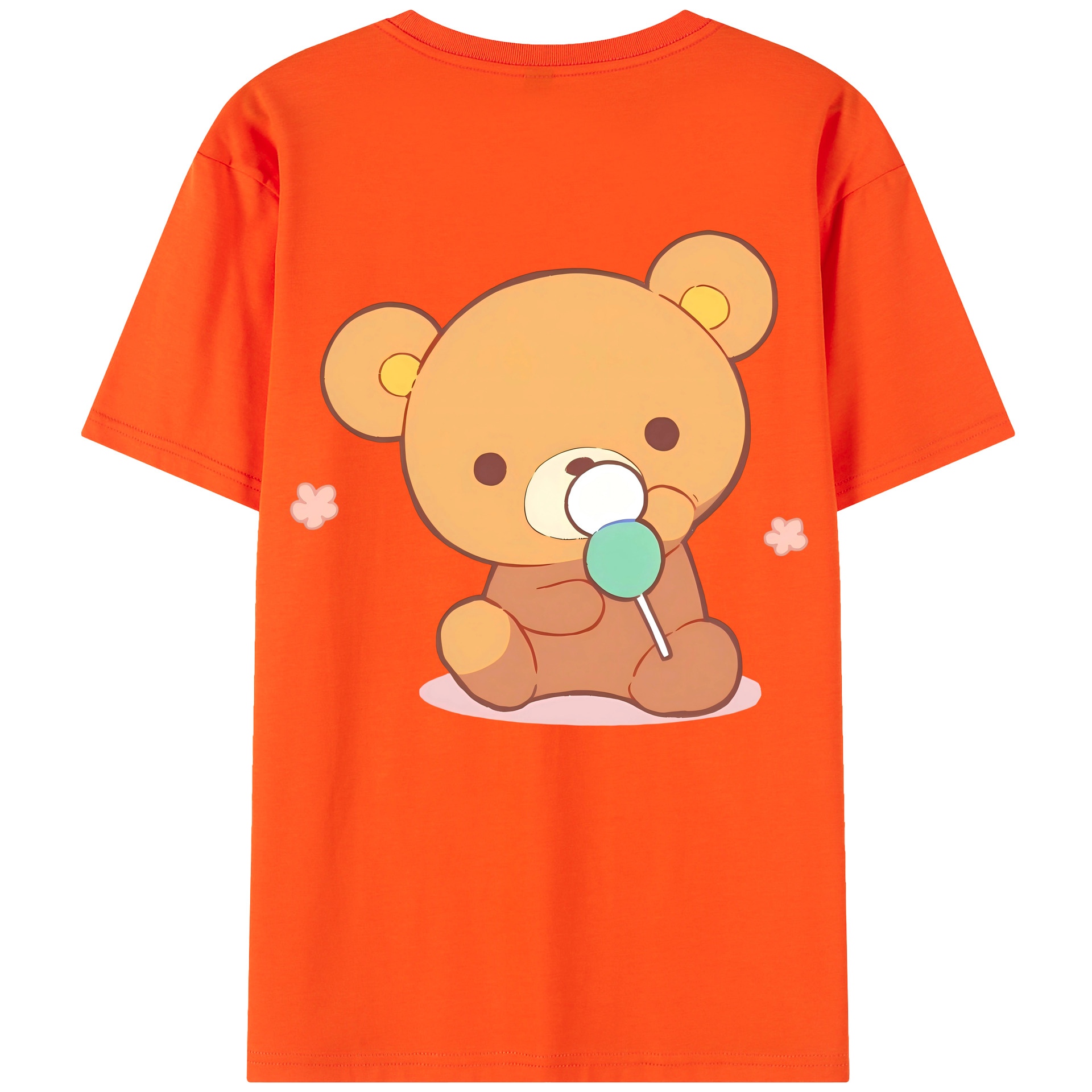（画像用） リラックマ リラックマ キイロイトリ Rilakkuma Korilakkuma Kiiroitori 綿100％半袖Tシャツ（背面プリント）