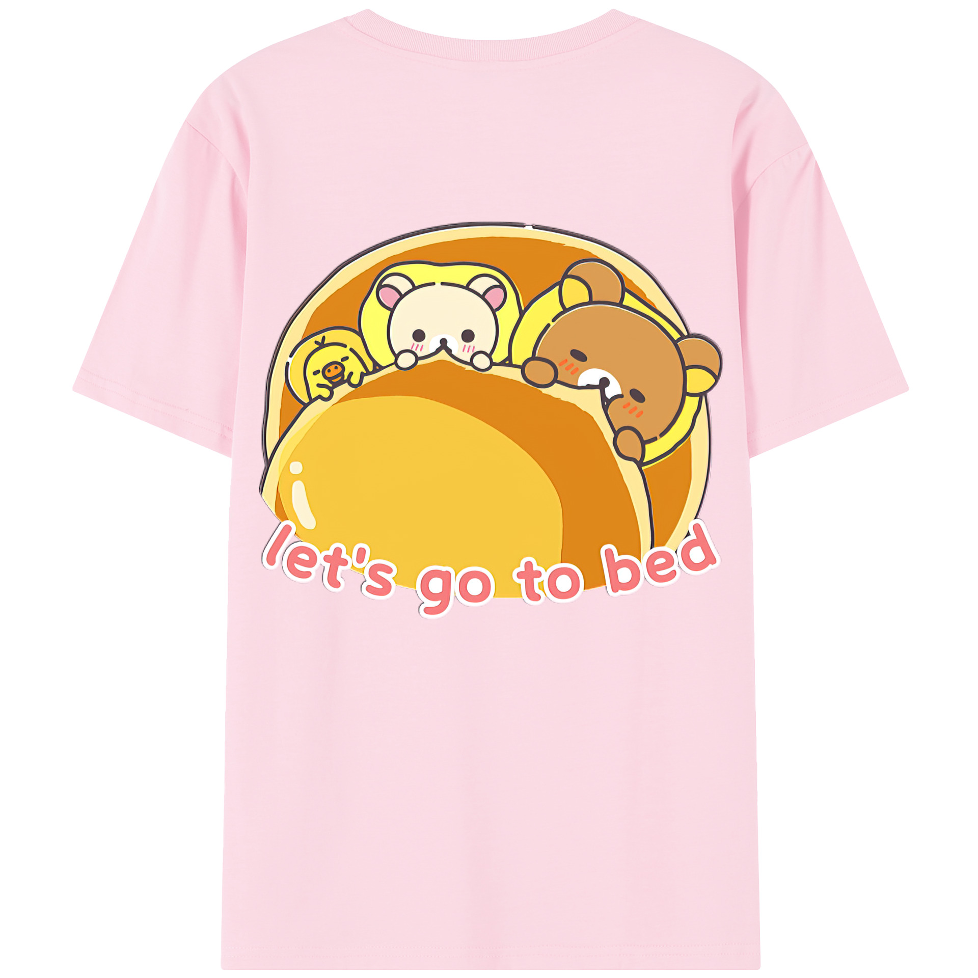 （画像用） リラックマ リラックマ キイロイトリ Rilakkuma Korilakkuma Kiiroitori 綿100％半袖Tシャツ（背面プリント）