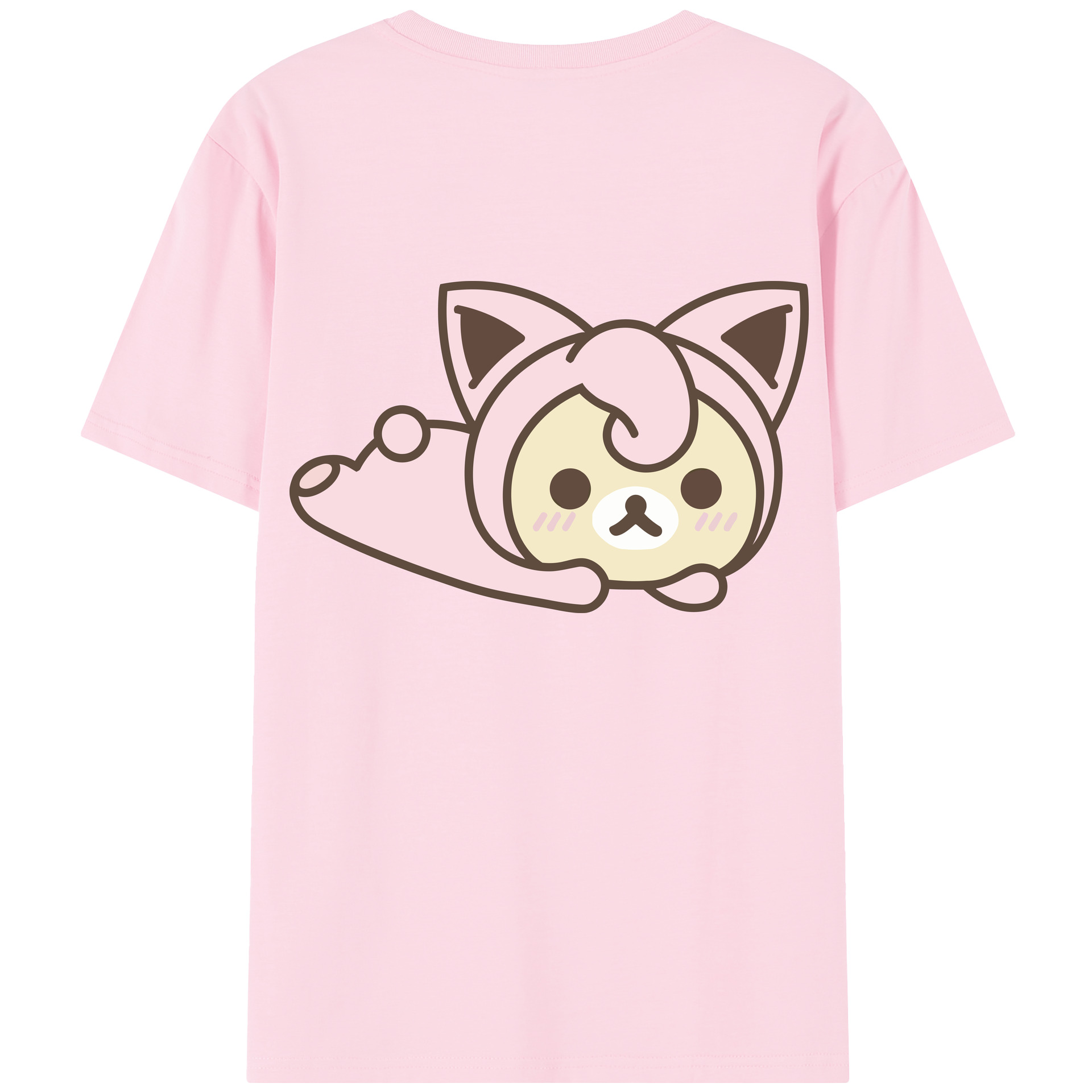 （画像用） リラックマ リラックマ キイロイトリ Rilakkuma Korilakkuma Kiiroitori 綿100％半袖Tシャツ（背面プリント）