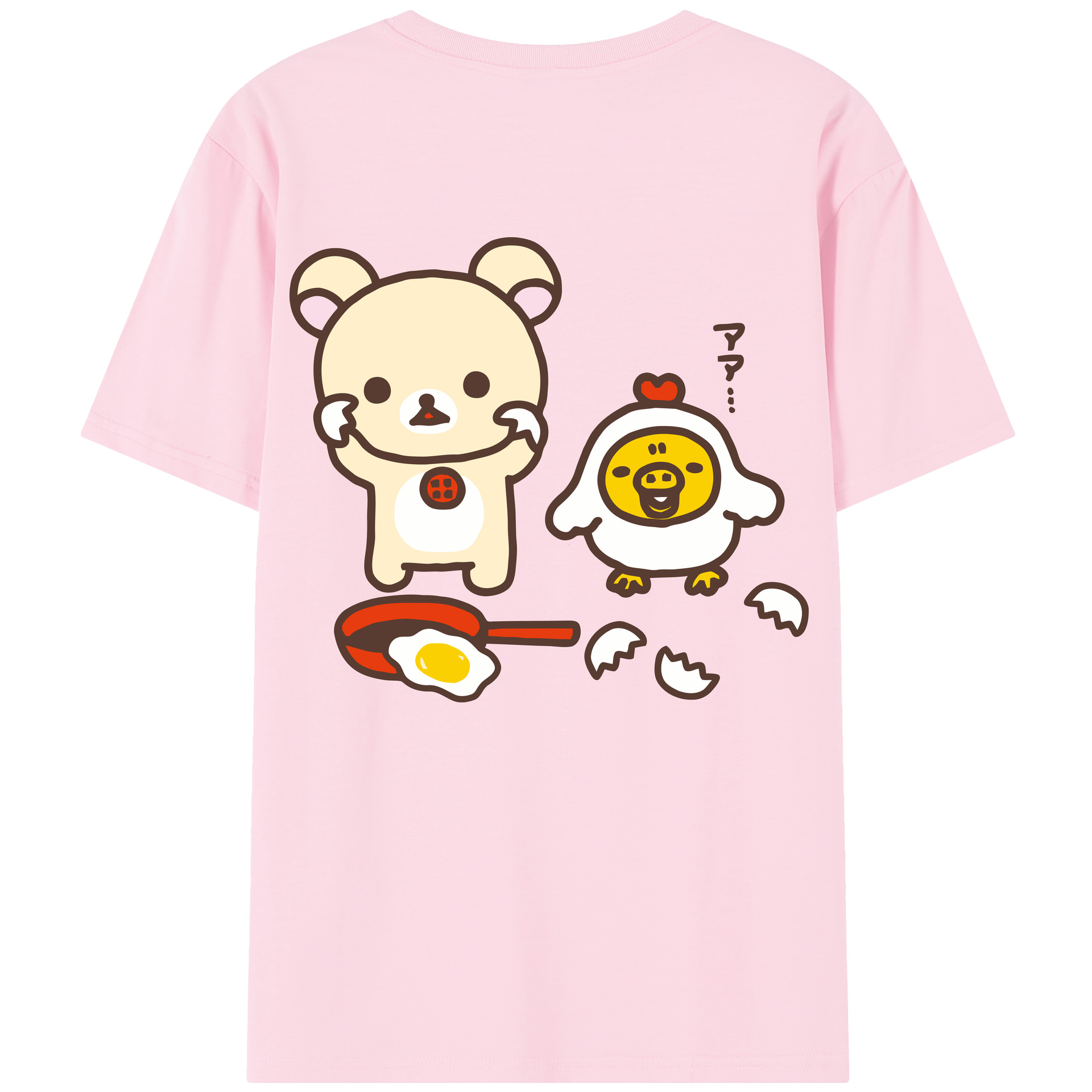 （画像用） リラックマ リラックマ キイロイトリ Rilakkuma Korilakkuma Kiiroitori 綿100％半袖Tシャツ（背面プリント）