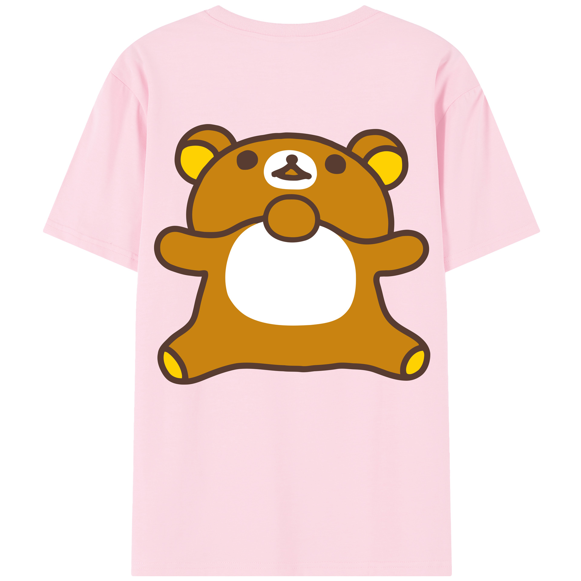 （画像用） リラックマ リラックマ キイロイトリ Rilakkuma Korilakkuma Kiiroitori 綿100％半袖Tシャツ（背面プリント）
