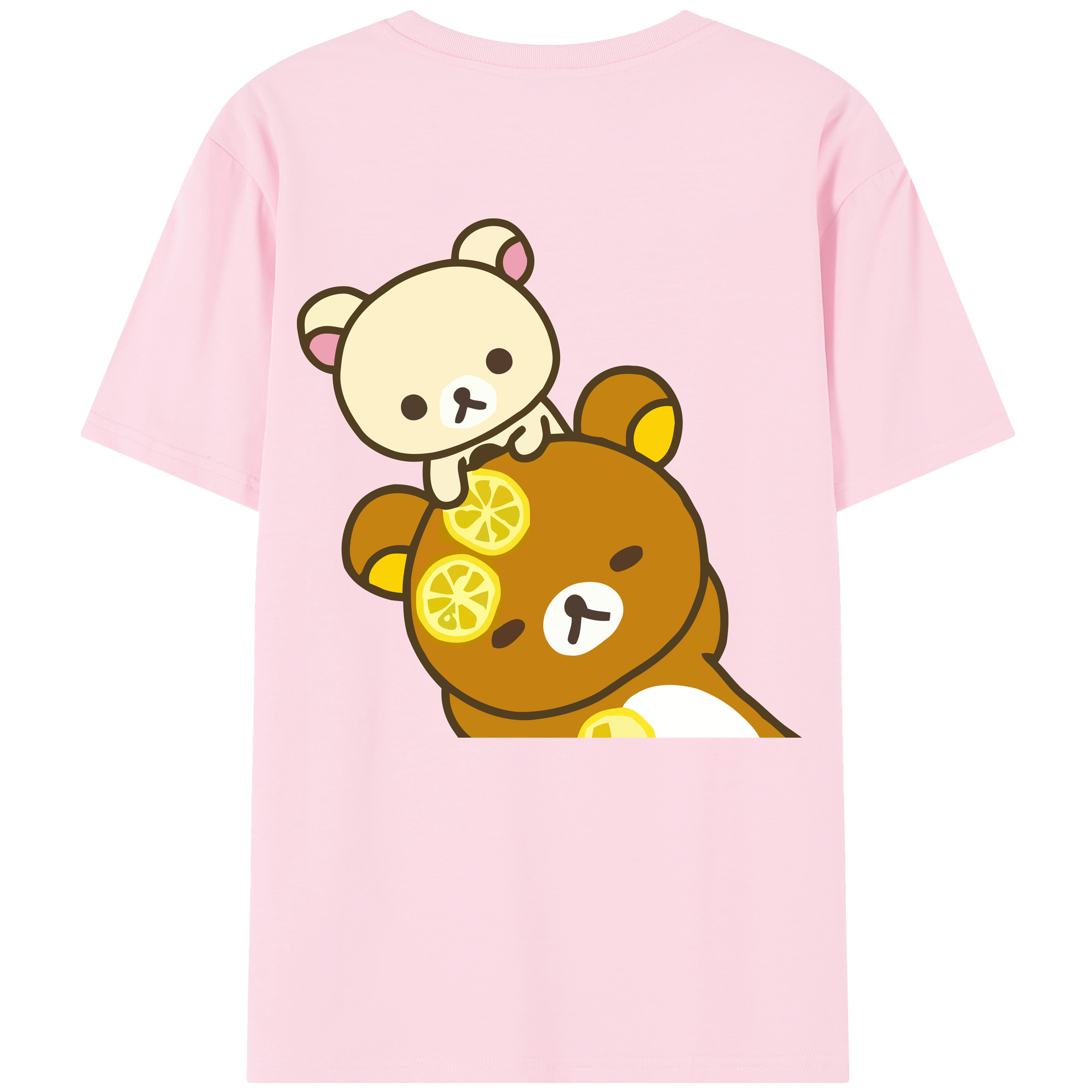 （画像用） リラックマ リラックマ キイロイトリ Rilakkuma Korilakkuma Kiiroitori 綿100％半袖Tシャツ（背面プリント）