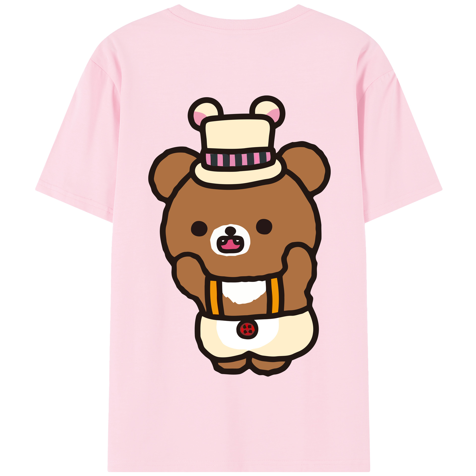 （画像用） リラックマ リラックマ キイロイトリ Rilakkuma Korilakkuma Kiiroitori 綿100％半袖Tシャツ（背面プリント）