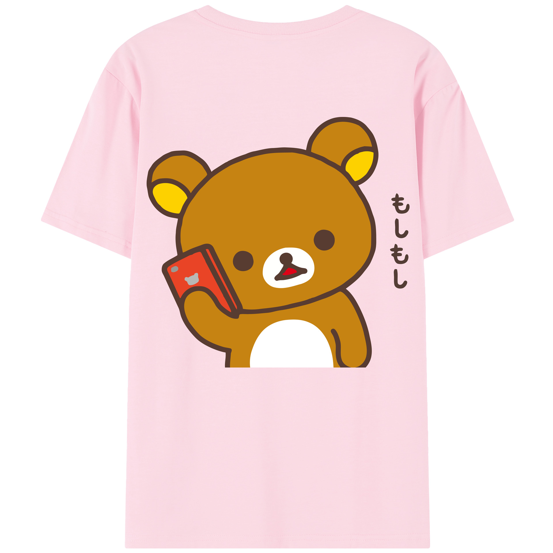 （画像用） リラックマ リラックマ キイロイトリ Rilakkuma Korilakkuma Kiiroitori 綿100％半袖Tシャツ（背面プリント）