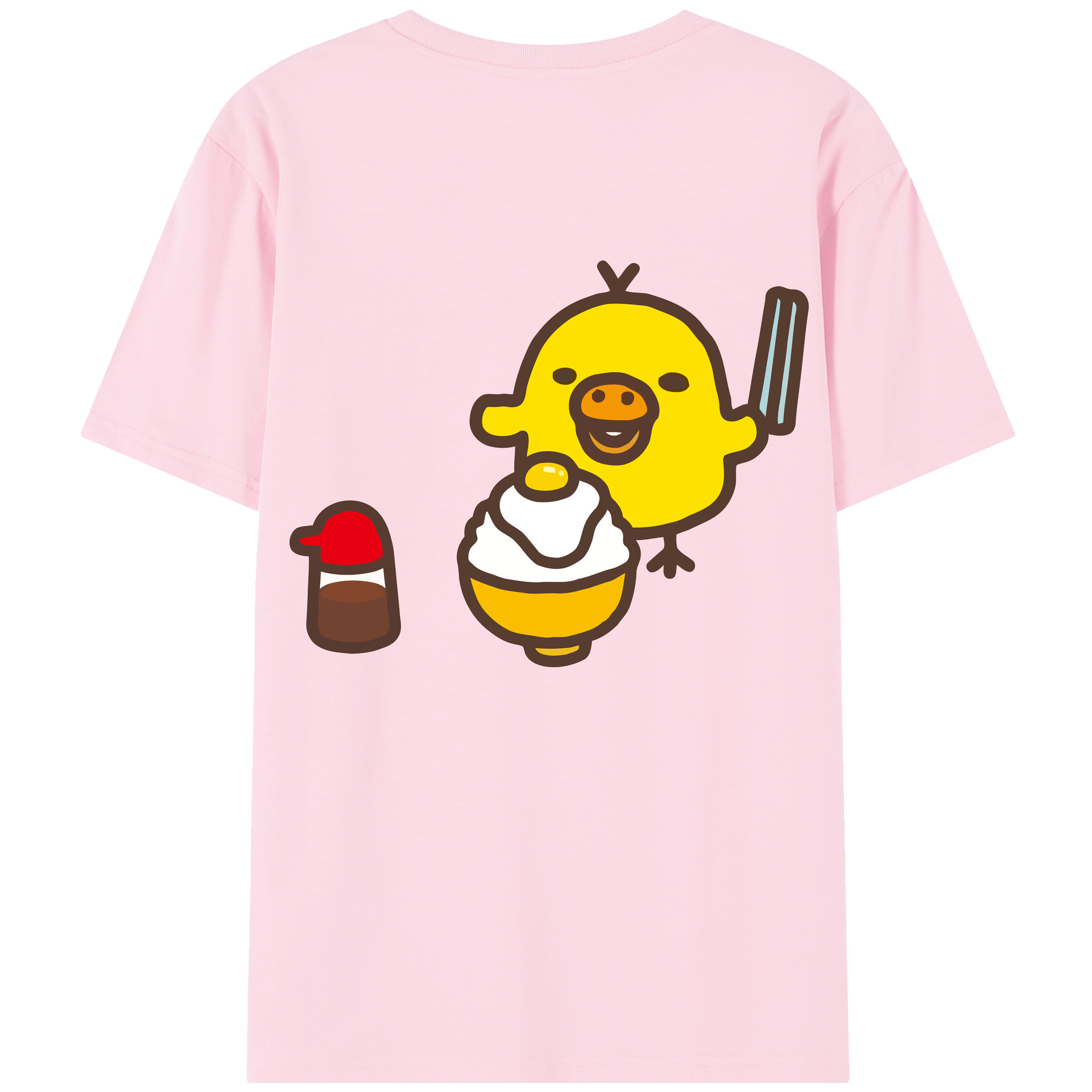 （画像用） リラックマ リラックマ キイロイトリ Rilakkuma Korilakkuma Kiiroitori 綿100％半袖Tシャツ（背面プリント）
