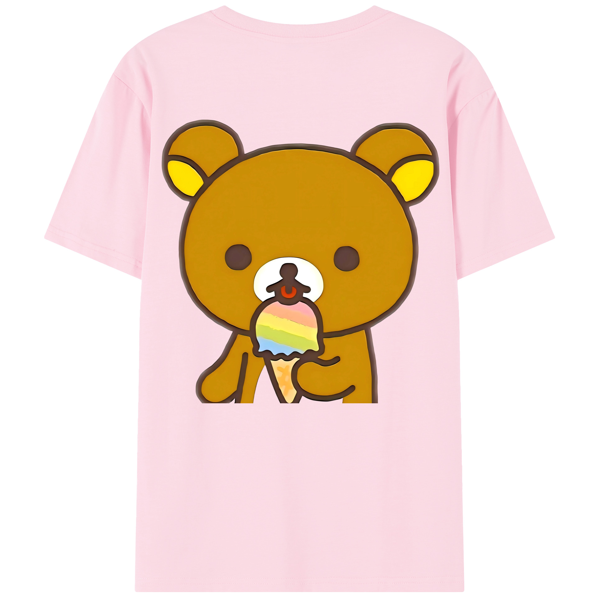 （画像用） リラックマ リラックマ キイロイトリ Rilakkuma Korilakkuma Kiiroitori 綿100％半袖Tシャツ（背面プリント）