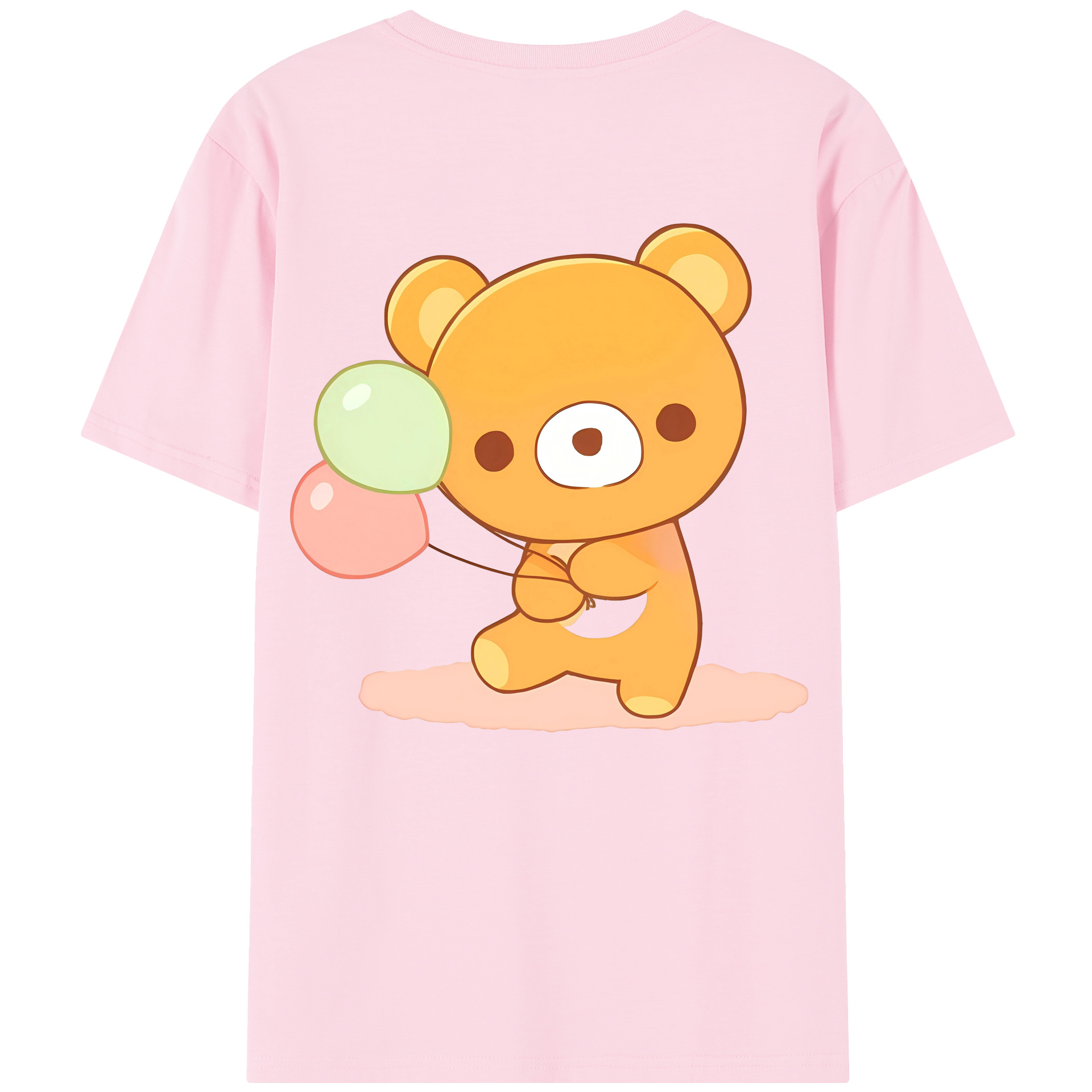 （画像用） リラックマ リラックマ キイロイトリ Rilakkuma Korilakkuma Kiiroitori 綿100％半袖Tシャツ（背面プリント）