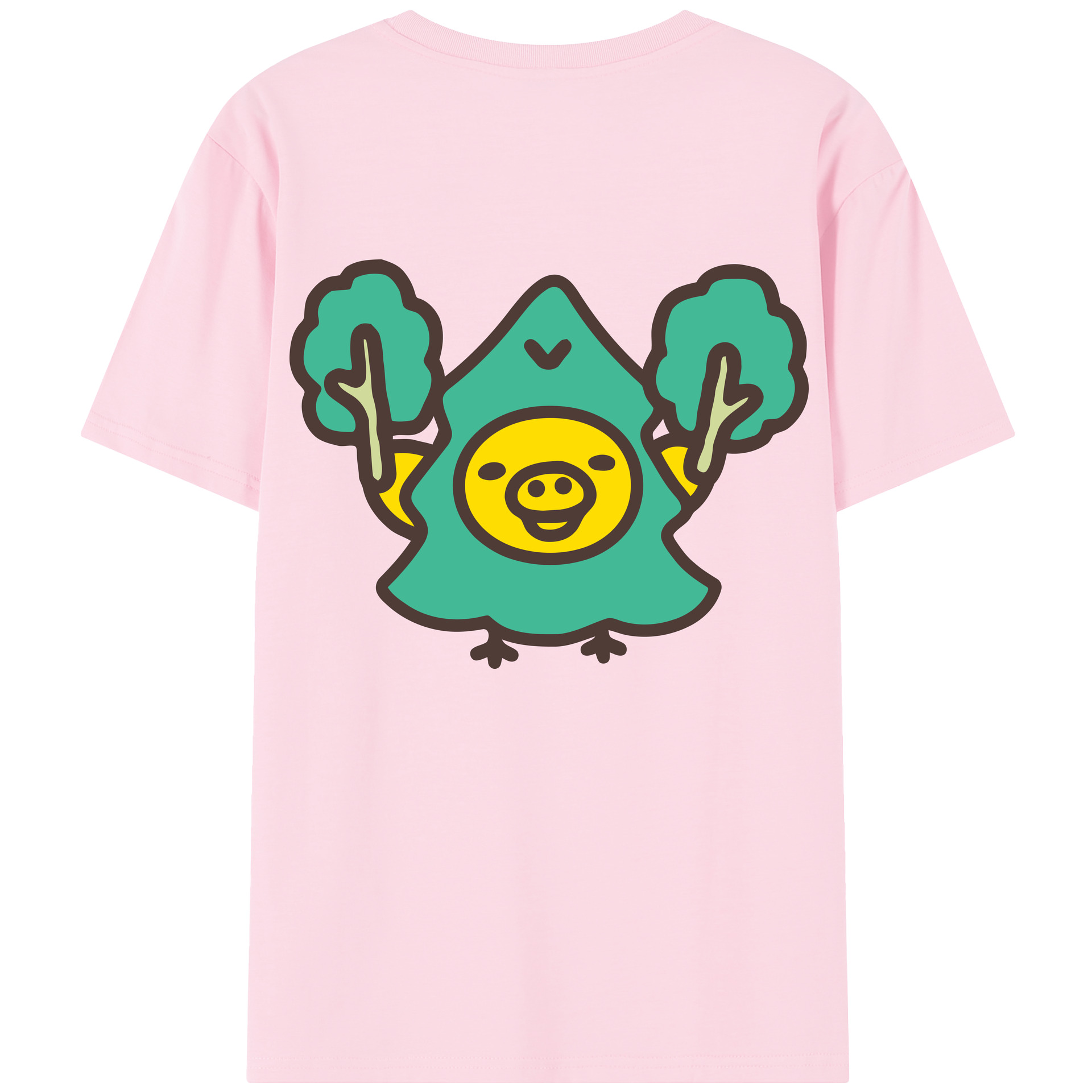 （画像用） リラックマ リラックマ キイロイトリ Rilakkuma Korilakkuma Kiiroitori 綿100％半袖Tシャツ（背面プリント）