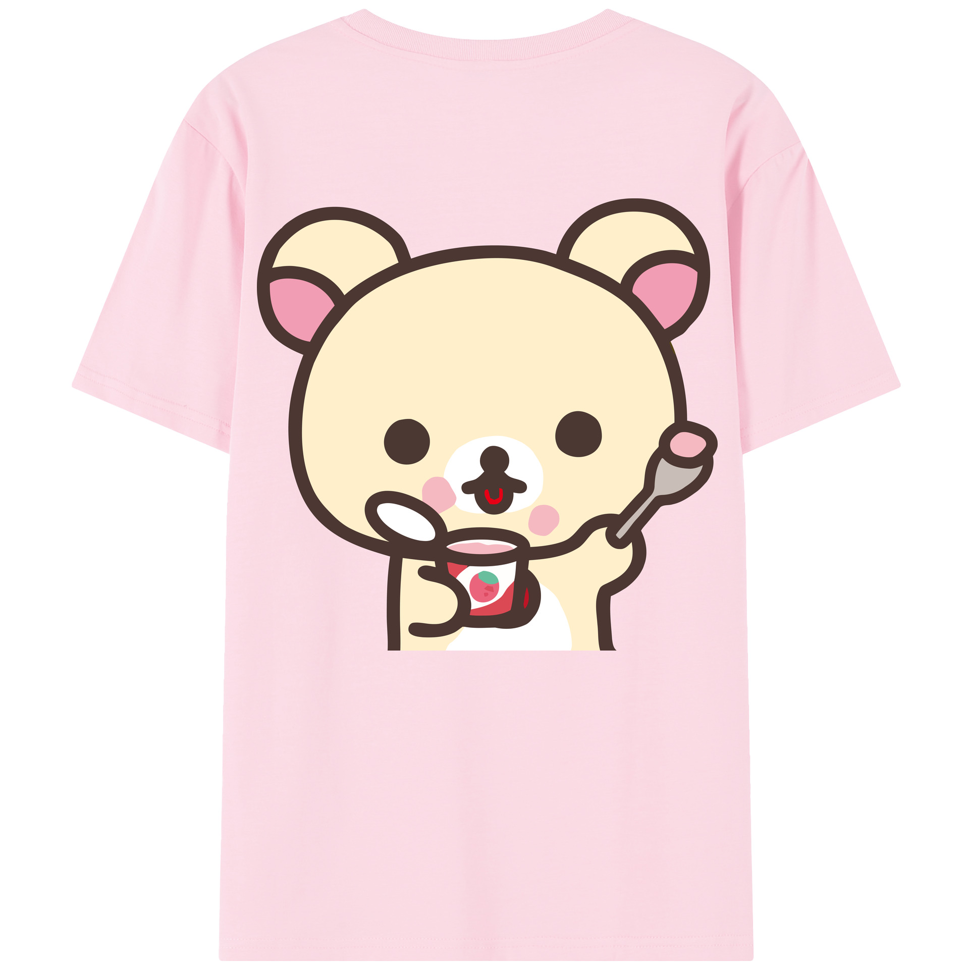 （画像用） リラックマ リラックマ キイロイトリ Rilakkuma Korilakkuma Kiiroitori 綿100％半袖Tシャツ（背面プリント）