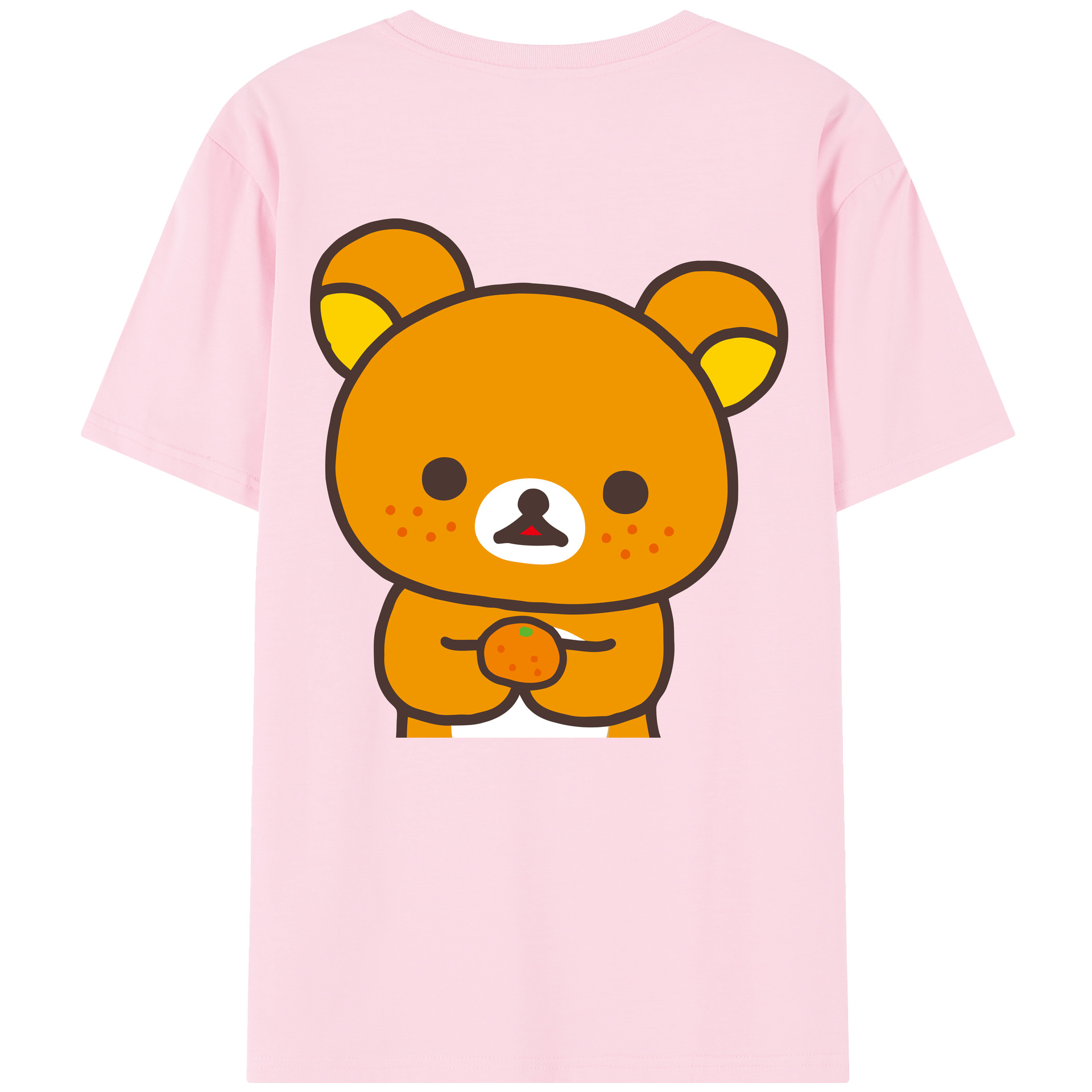 （画像用） リラックマ リラックマ キイロイトリ Rilakkuma Korilakkuma Kiiroitori 綿100％半袖Tシャツ（背面プリント）