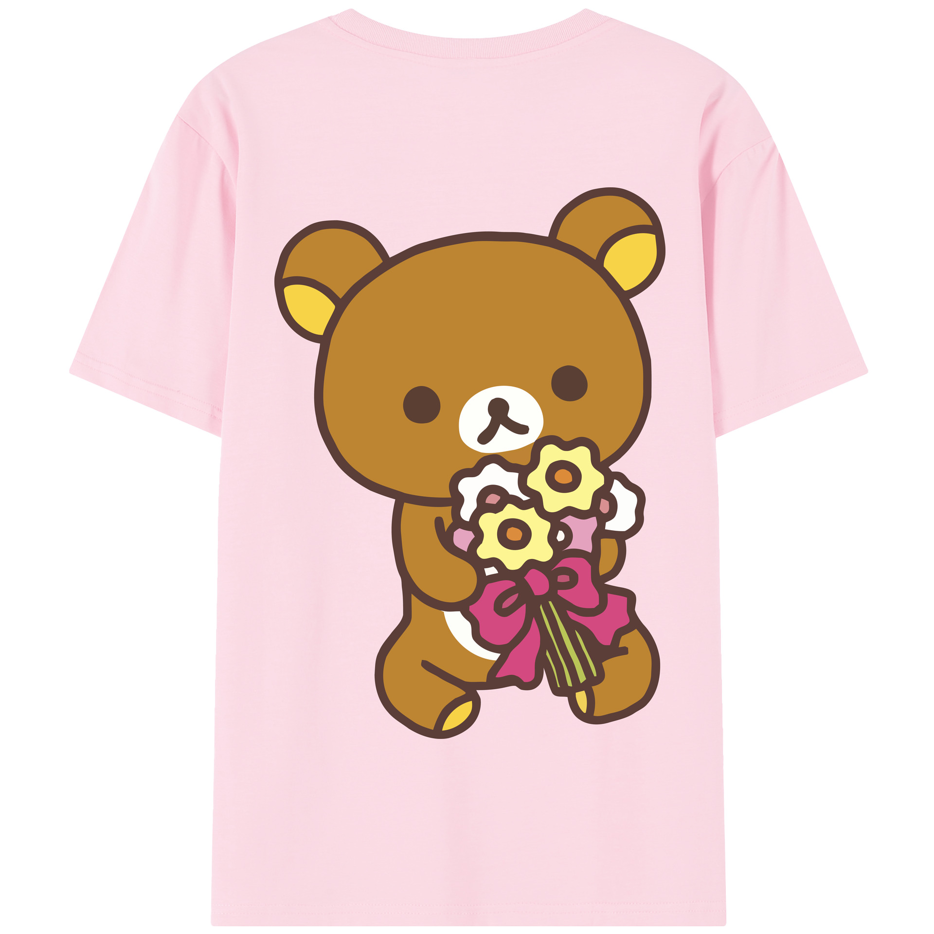 （画像用） リラックマ リラックマ キイロイトリ Rilakkuma Korilakkuma Kiiroitori 綿100％半袖Tシャツ（背面プリント）