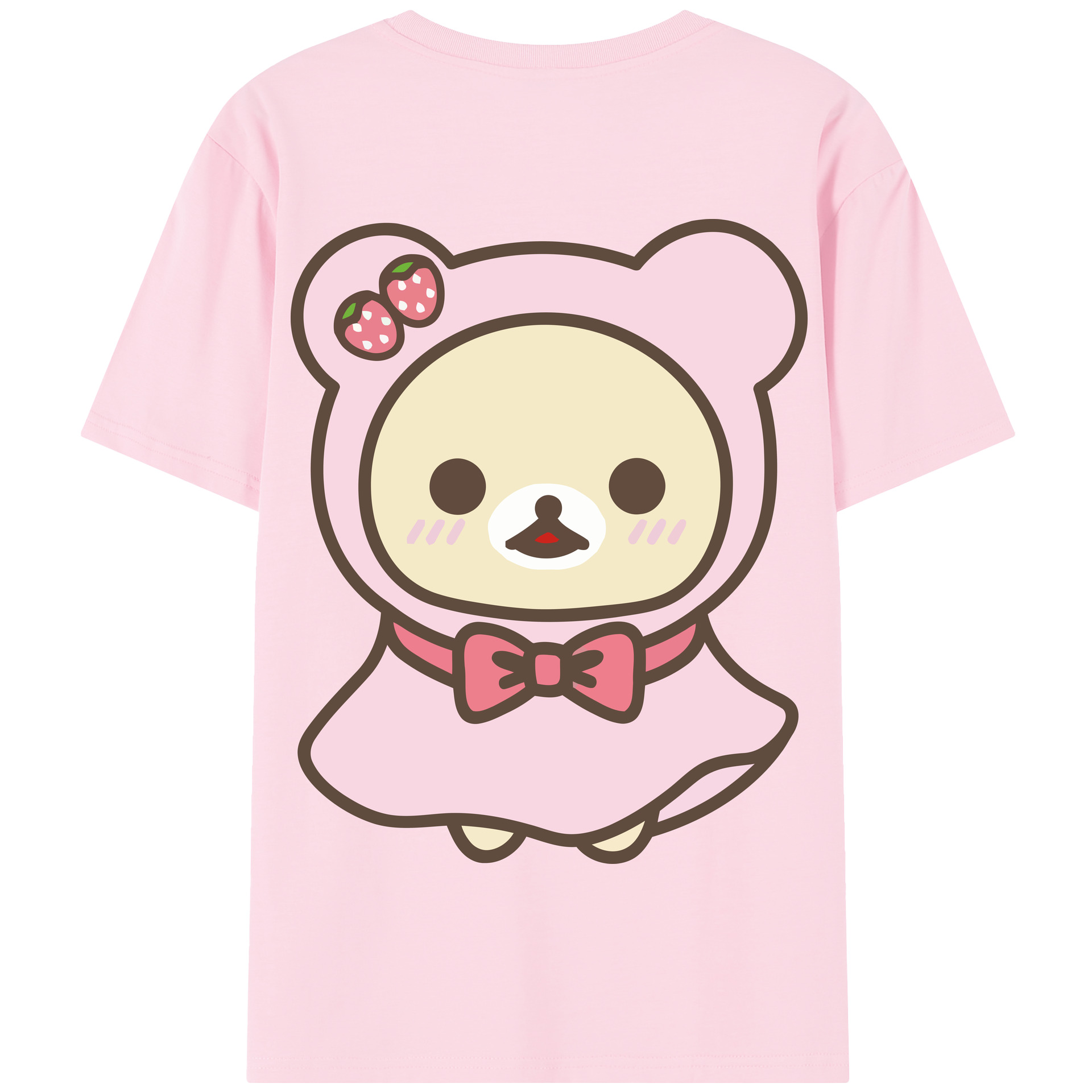 （画像用） リラックマ リラックマ キイロイトリ Rilakkuma Korilakkuma Kiiroitori 綿100％半袖Tシャツ（背面プリント）