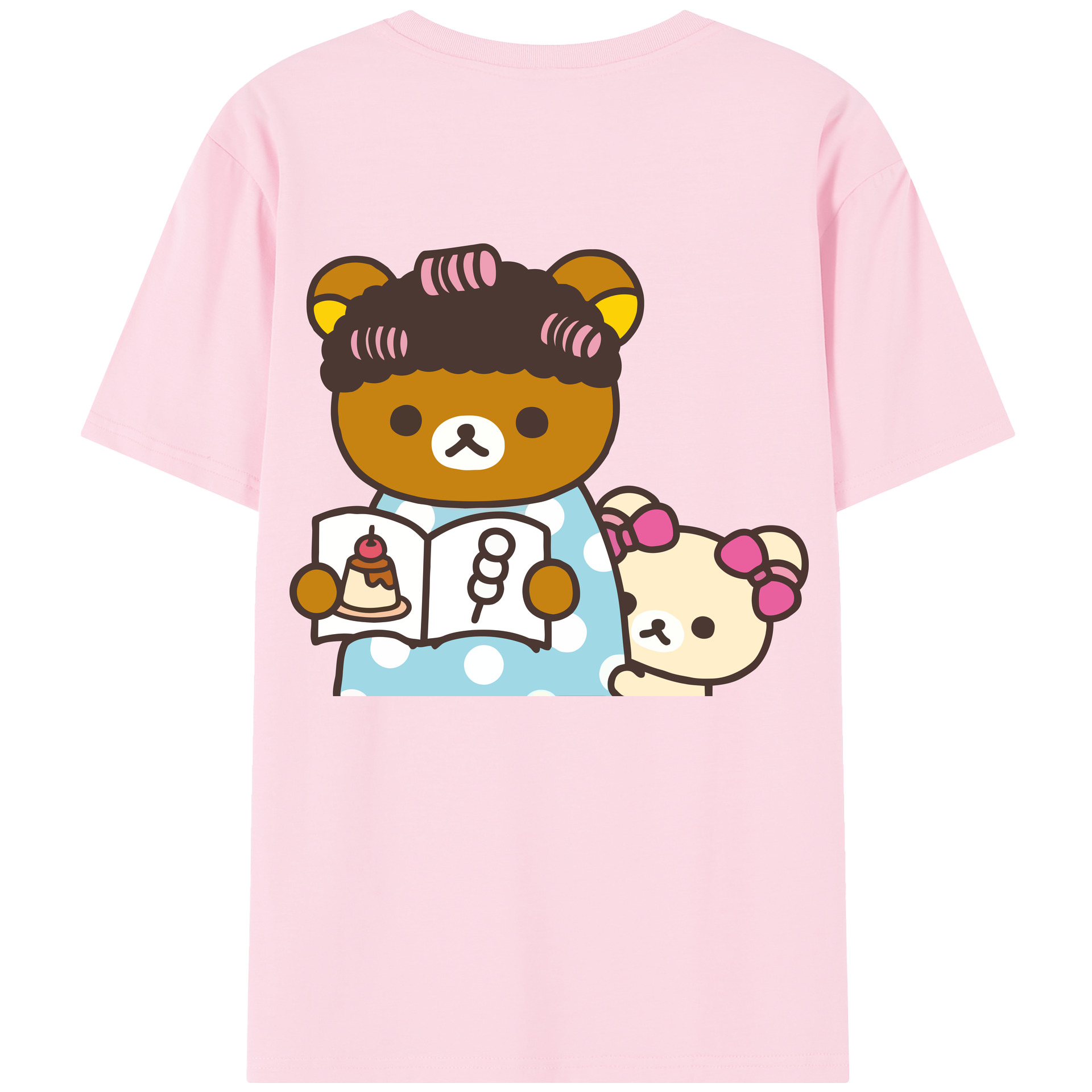 （画像用） リラックマ リラックマ キイロイトリ Rilakkuma Korilakkuma Kiiroitori 綿100％半袖Tシャツ（背面プリント）