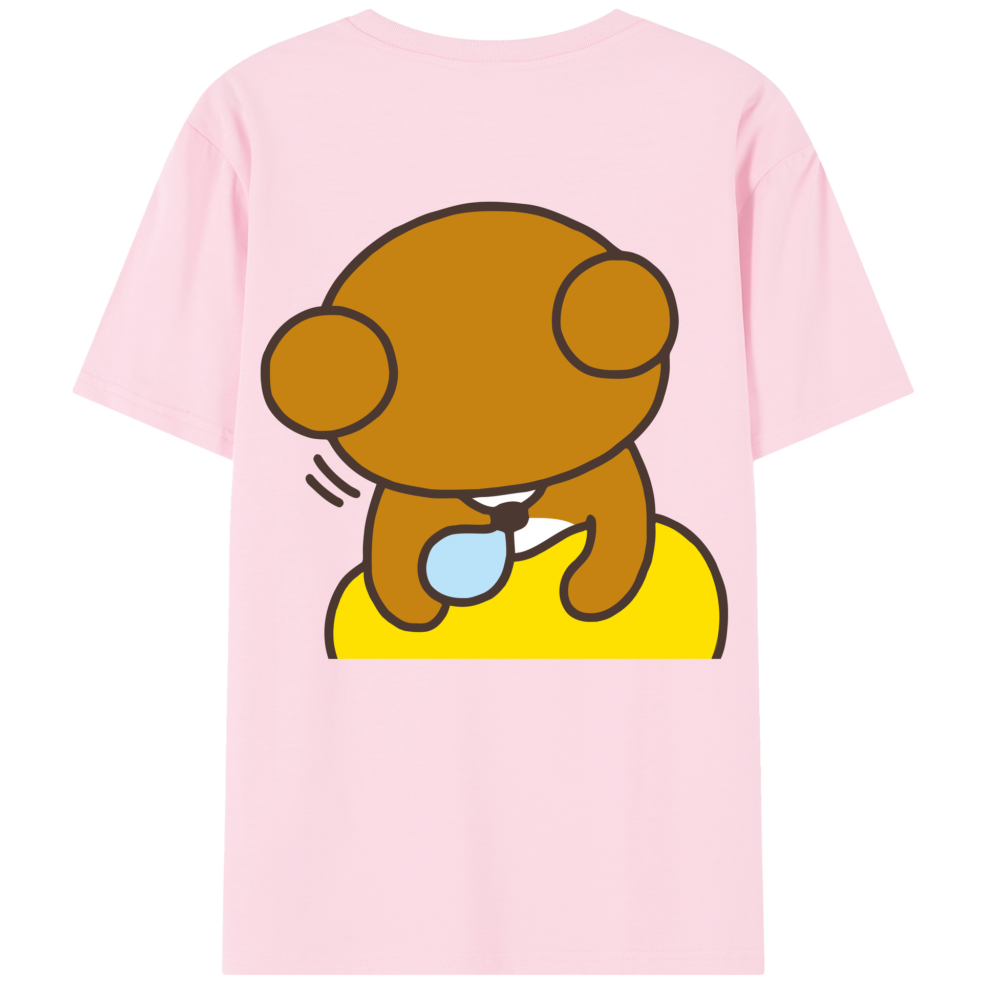 （画像用） リラックマ リラックマ キイロイトリ Rilakkuma Korilakkuma Kiiroitori 綿100％半袖Tシャツ（背面プリント）