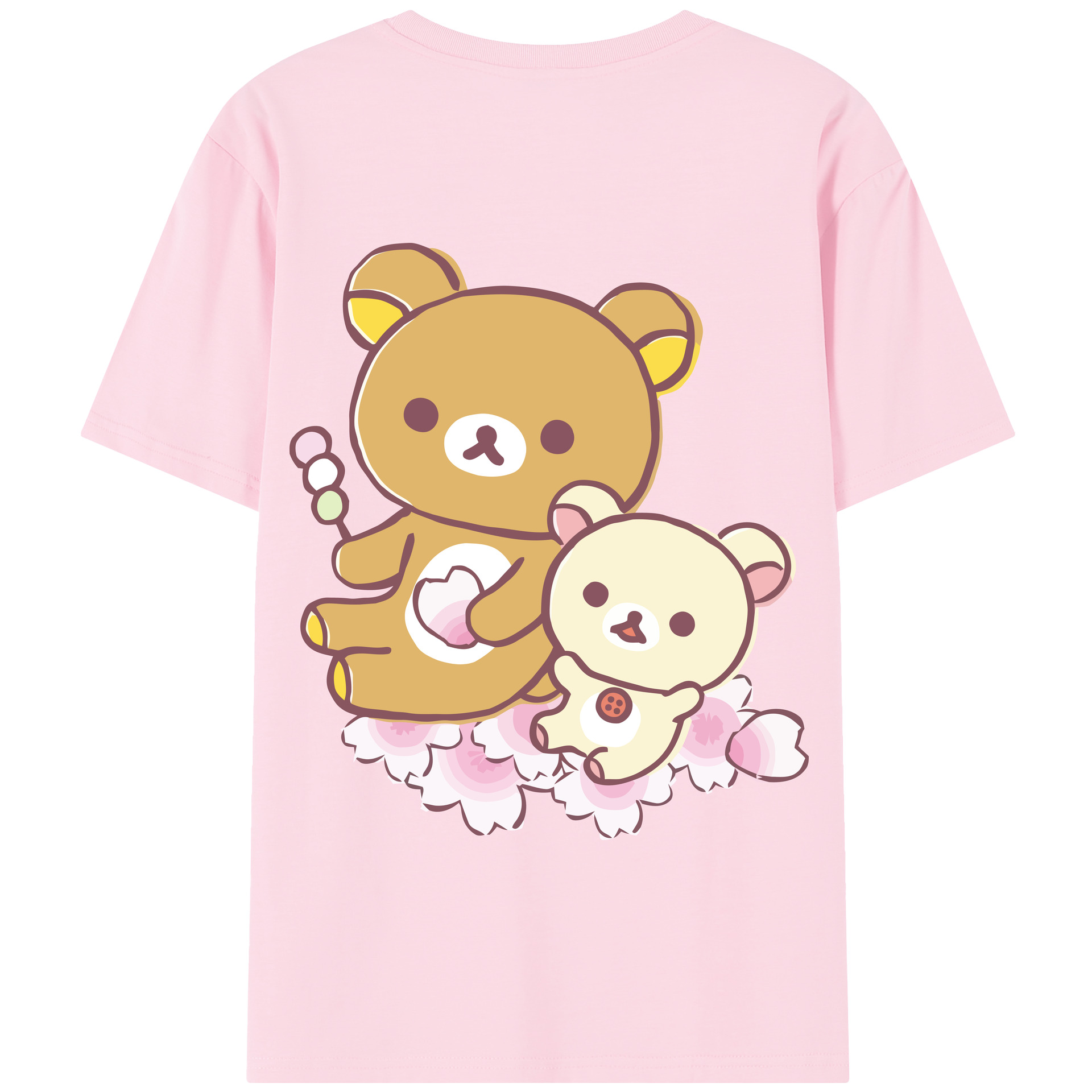 （画像用） リラックマ リラックマ キイロイトリ Rilakkuma Korilakkuma Kiiroitori 綿100％半袖Tシャツ（背面プリント）