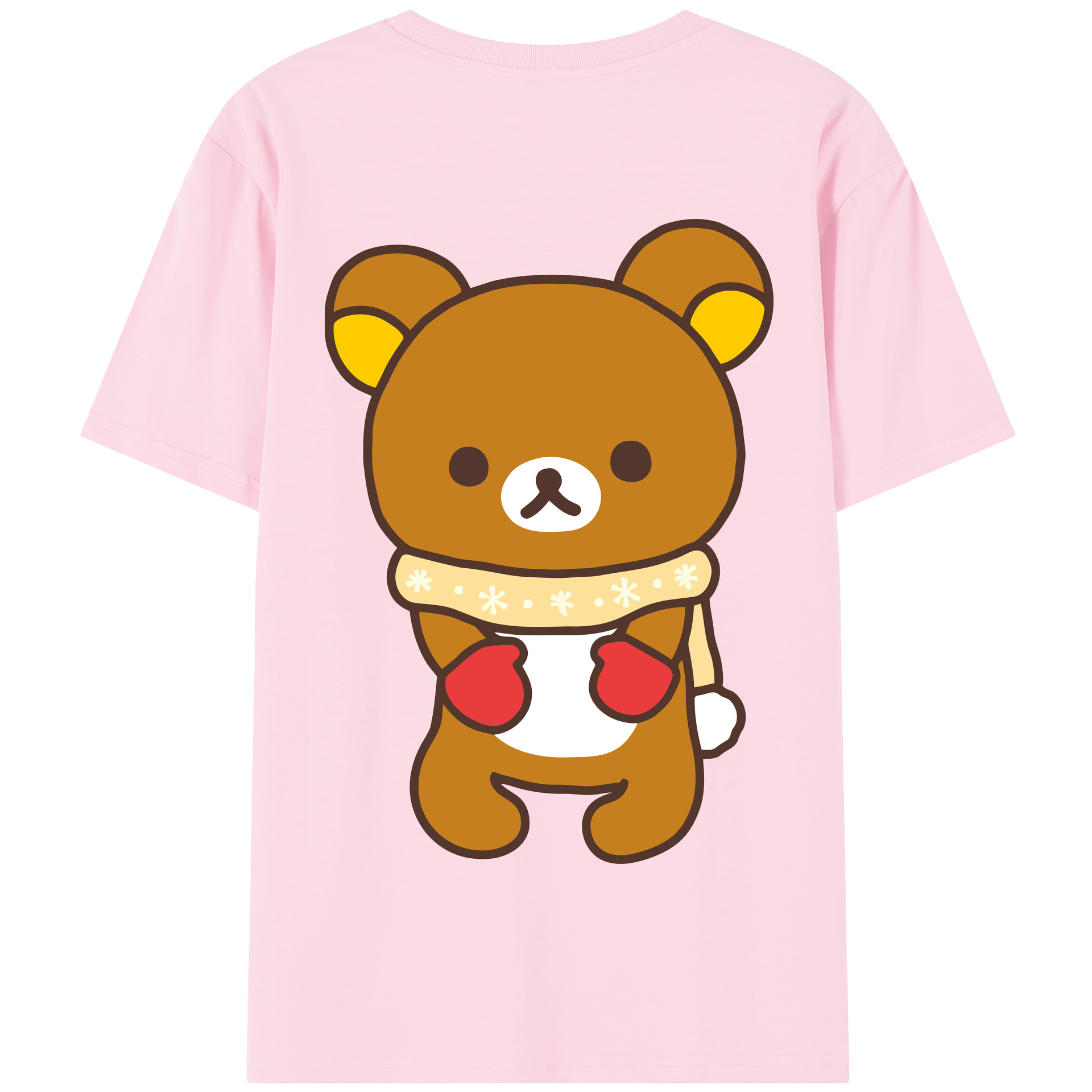 （画像用） リラックマ リラックマ キイロイトリ Rilakkuma Korilakkuma Kiiroitori 綿100％半袖Tシャツ（背面プリント）