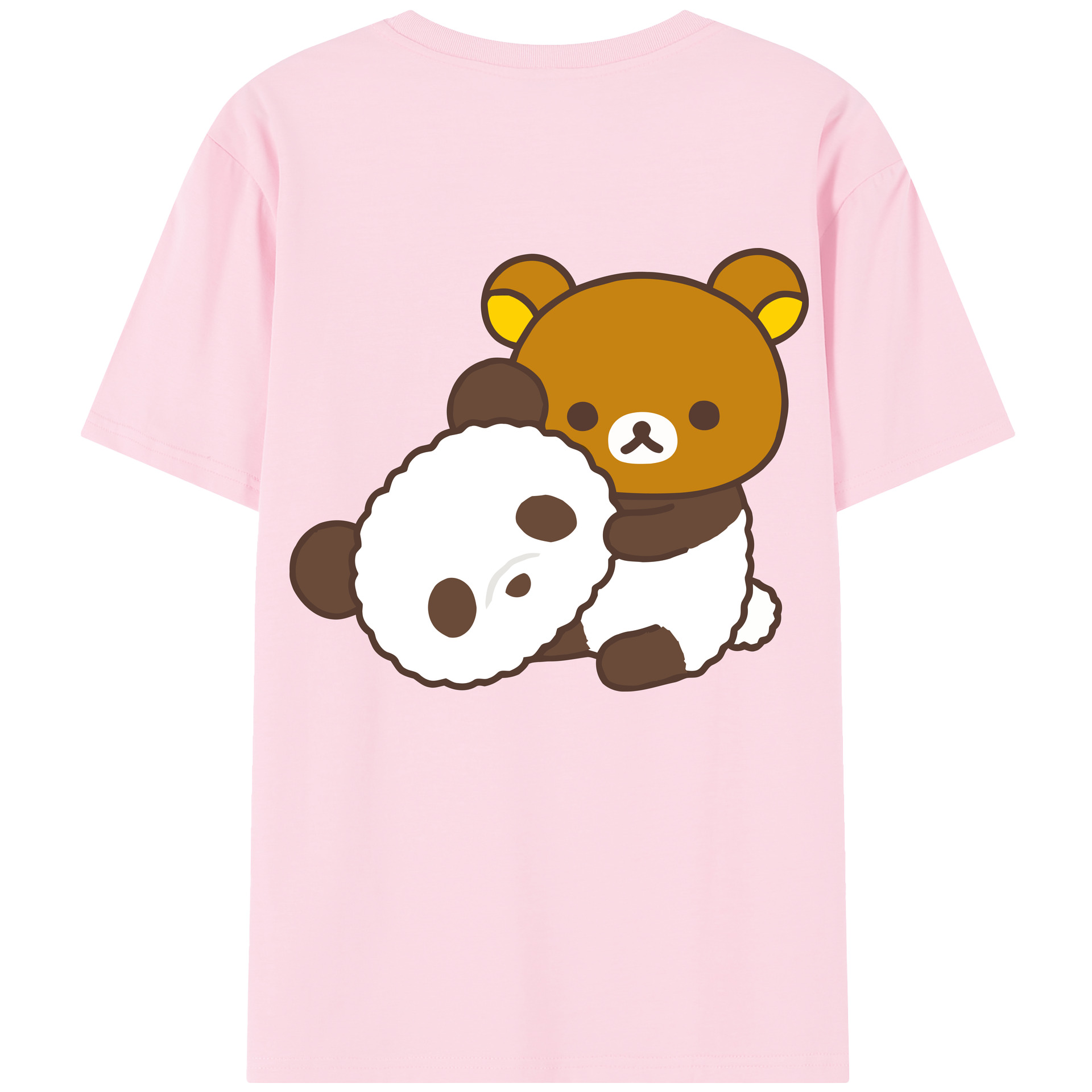 （画像用） リラックマ リラックマ キイロイトリ Rilakkuma Korilakkuma Kiiroitori 綿100％半袖Tシャツ（背面プリント）