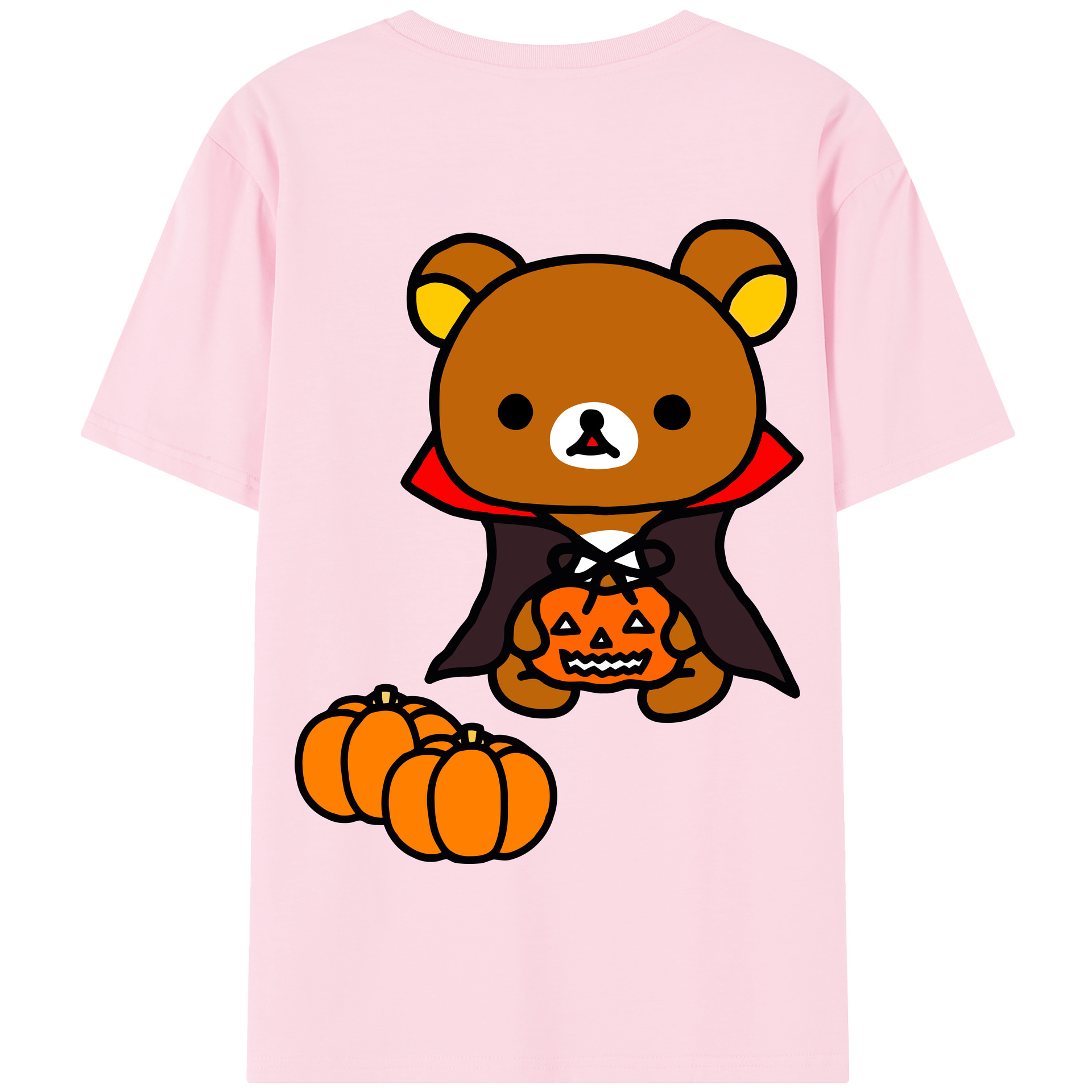 （画像用） リラックマ リラックマ キイロイトリ Rilakkuma Korilakkuma Kiiroitori 綿100％半袖Tシャツ（背面プリント）