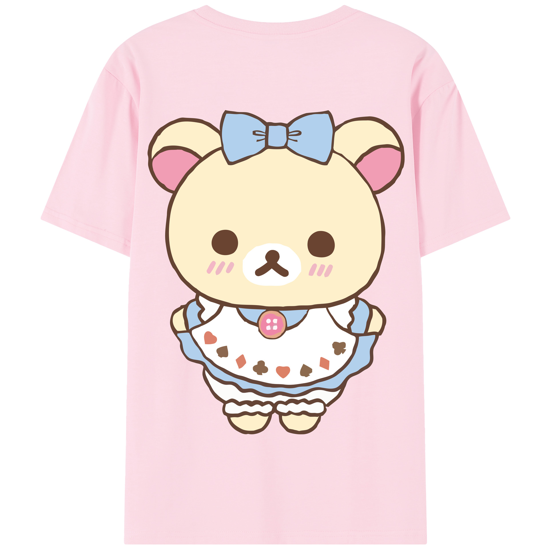 （画像用） リラックマ リラックマ キイロイトリ Rilakkuma Korilakkuma Kiiroitori 綿100％半袖Tシャツ（背面プリント）