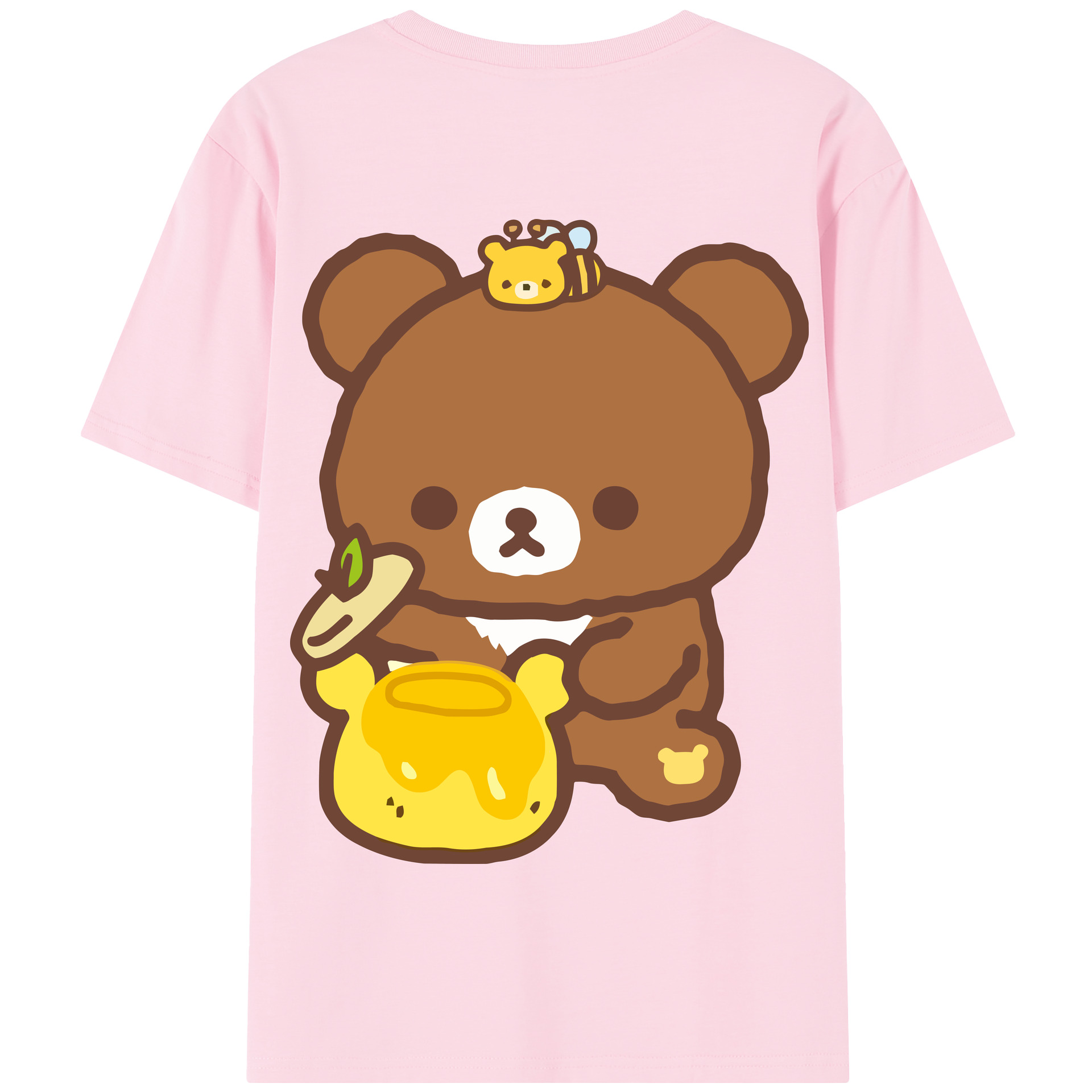 （画像用） リラックマ リラックマ キイロイトリ Rilakkuma Korilakkuma Kiiroitori 綿100％半袖Tシャツ（背面プリント）