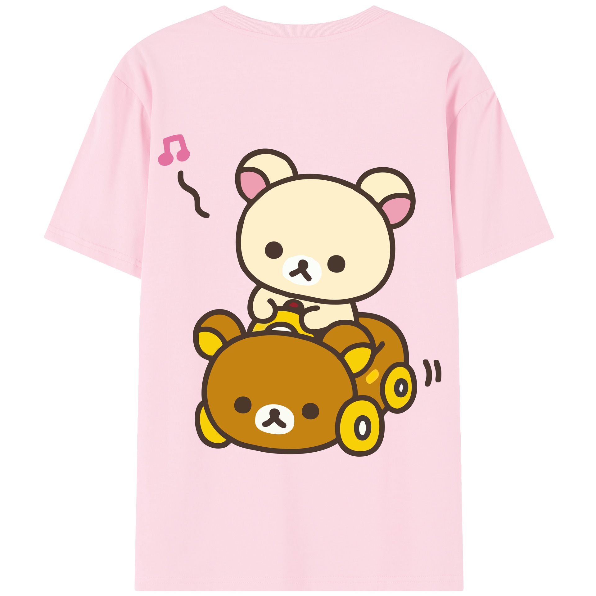 （画像用） リラックマ リラックマ キイロイトリ Rilakkuma Korilakkuma Kiiroitori 綿100％半袖Tシャツ（背面プリント）