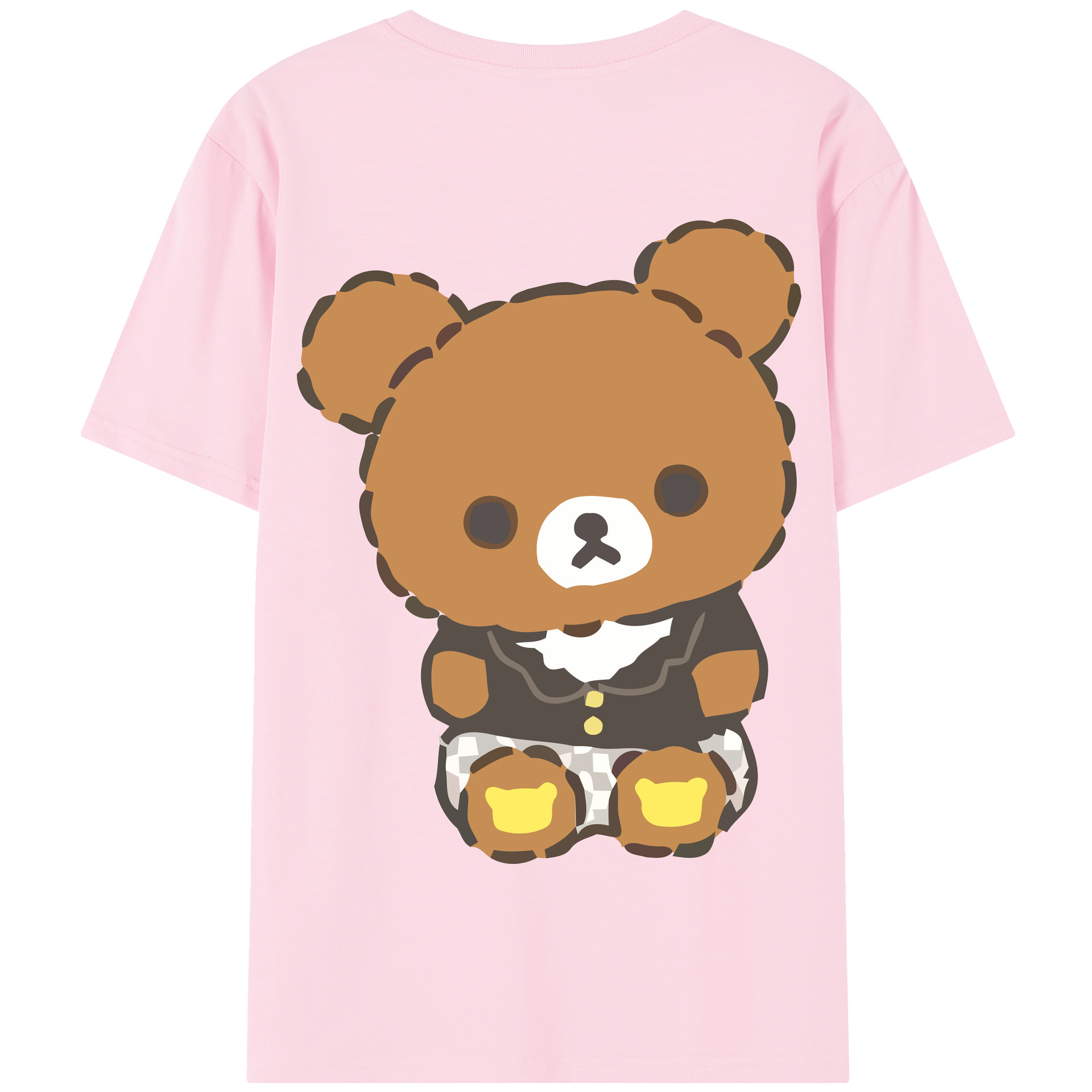 （画像用） リラックマ リラックマ キイロイトリ Rilakkuma Korilakkuma Kiiroitori 綿100％半袖Tシャツ（背面プリント）