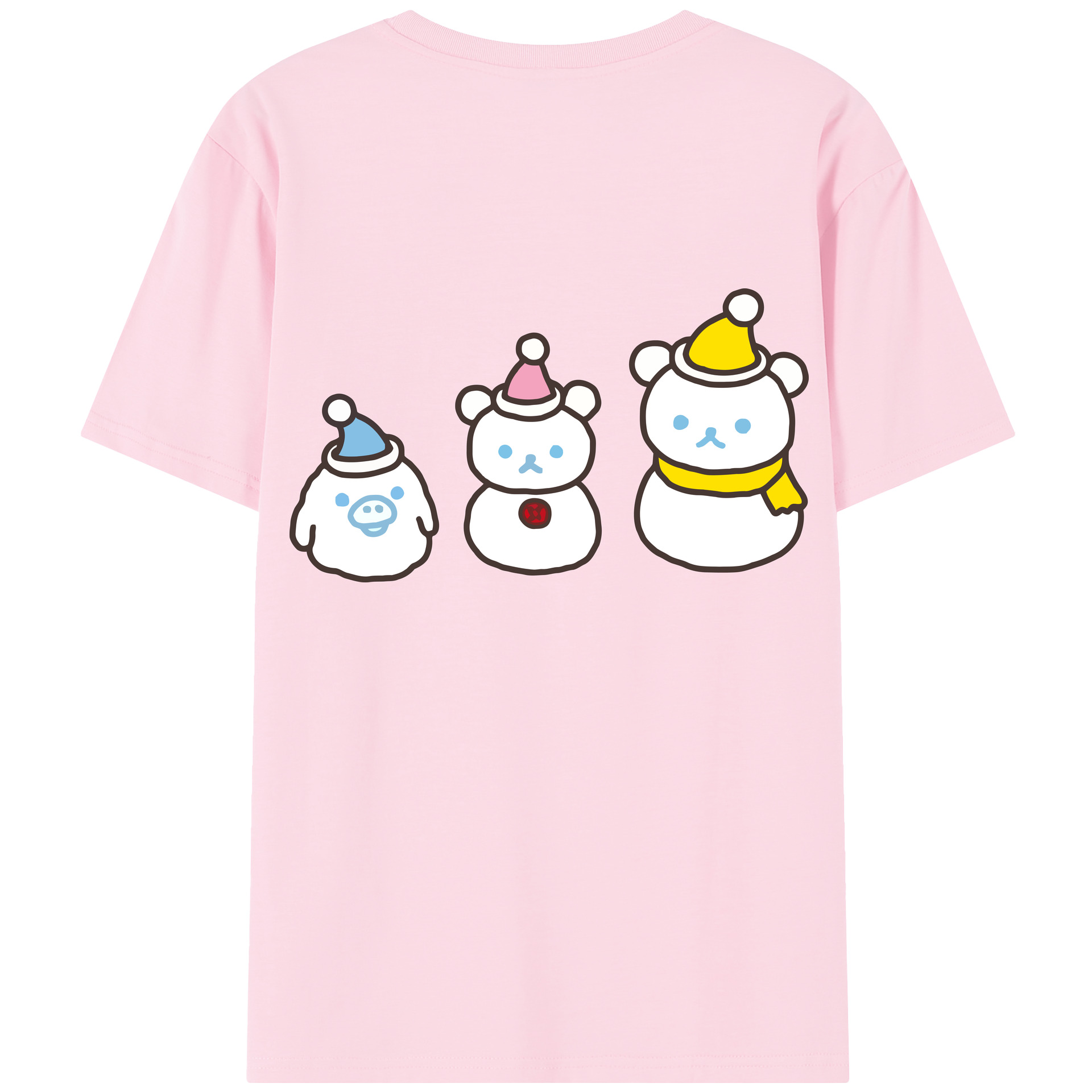 （画像用） リラックマ リラックマ キイロイトリ Rilakkuma Korilakkuma Kiiroitori 綿100％半袖Tシャツ（背面プリント）