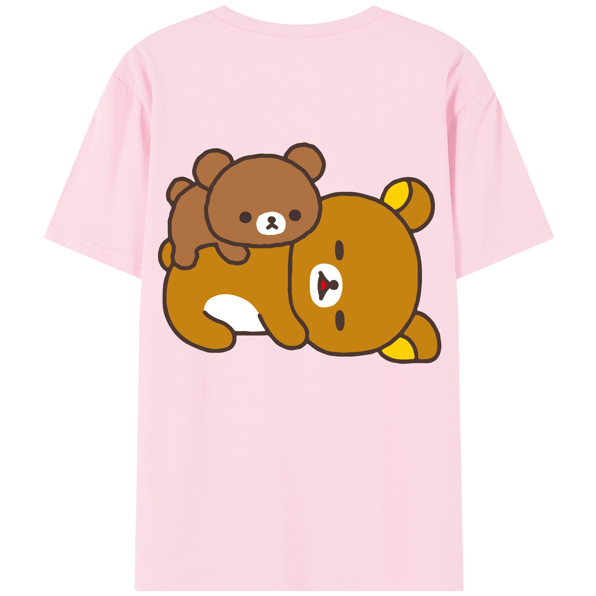 （画像用） リラックマ リラックマ キイロイトリ Rilakkuma Korilakkuma Kiiroitori 綿100％半袖Tシャツ（背面プリント）