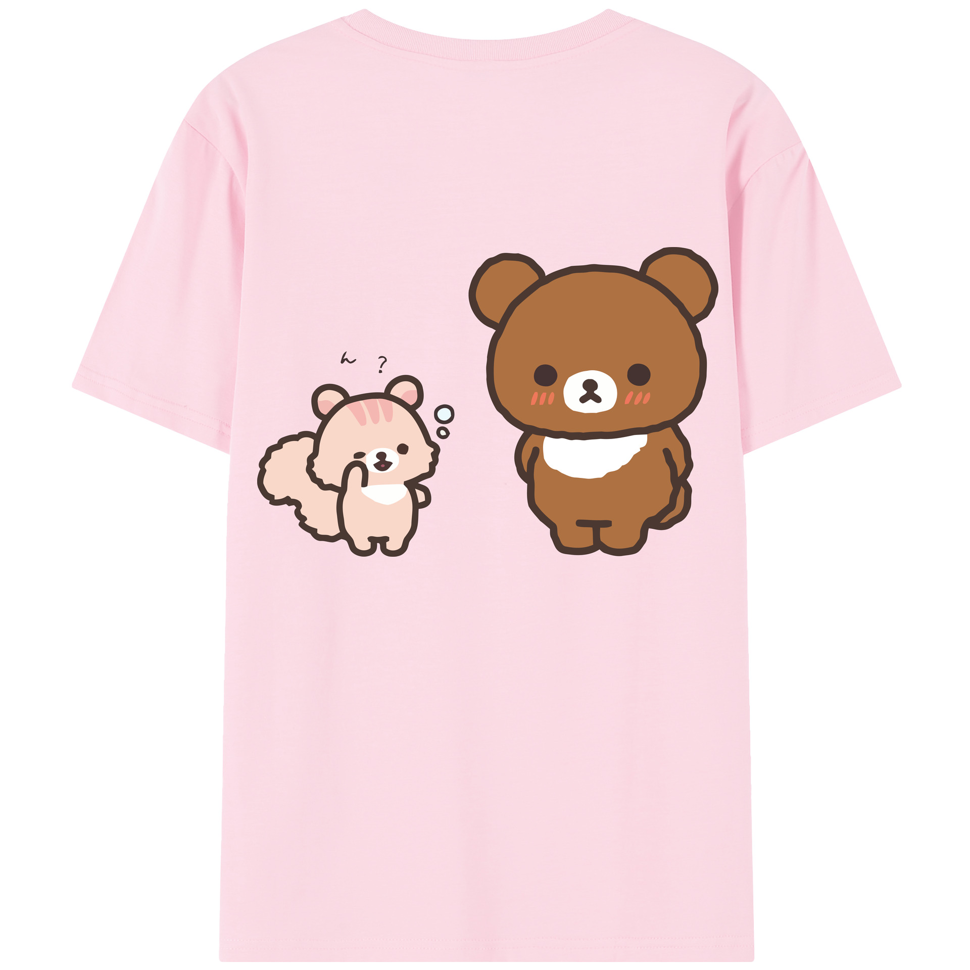 （画像用） リラックマ リラックマ キイロイトリ Rilakkuma Korilakkuma Kiiroitori 綿100％半袖Tシャツ（背面プリント）