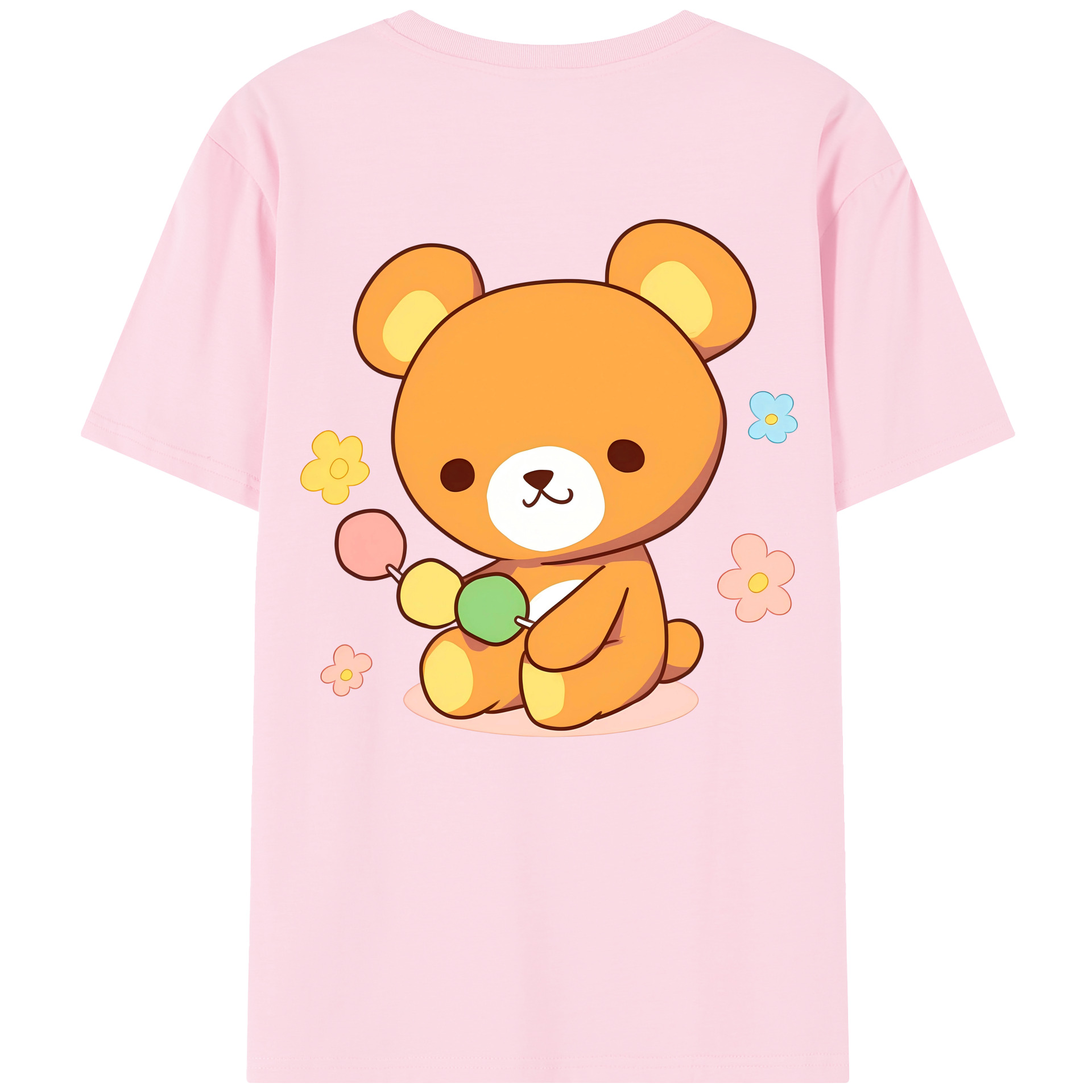 （画像用） リラックマ リラックマ キイロイトリ Rilakkuma Korilakkuma Kiiroitori 綿100％半袖Tシャツ（背面プリント）