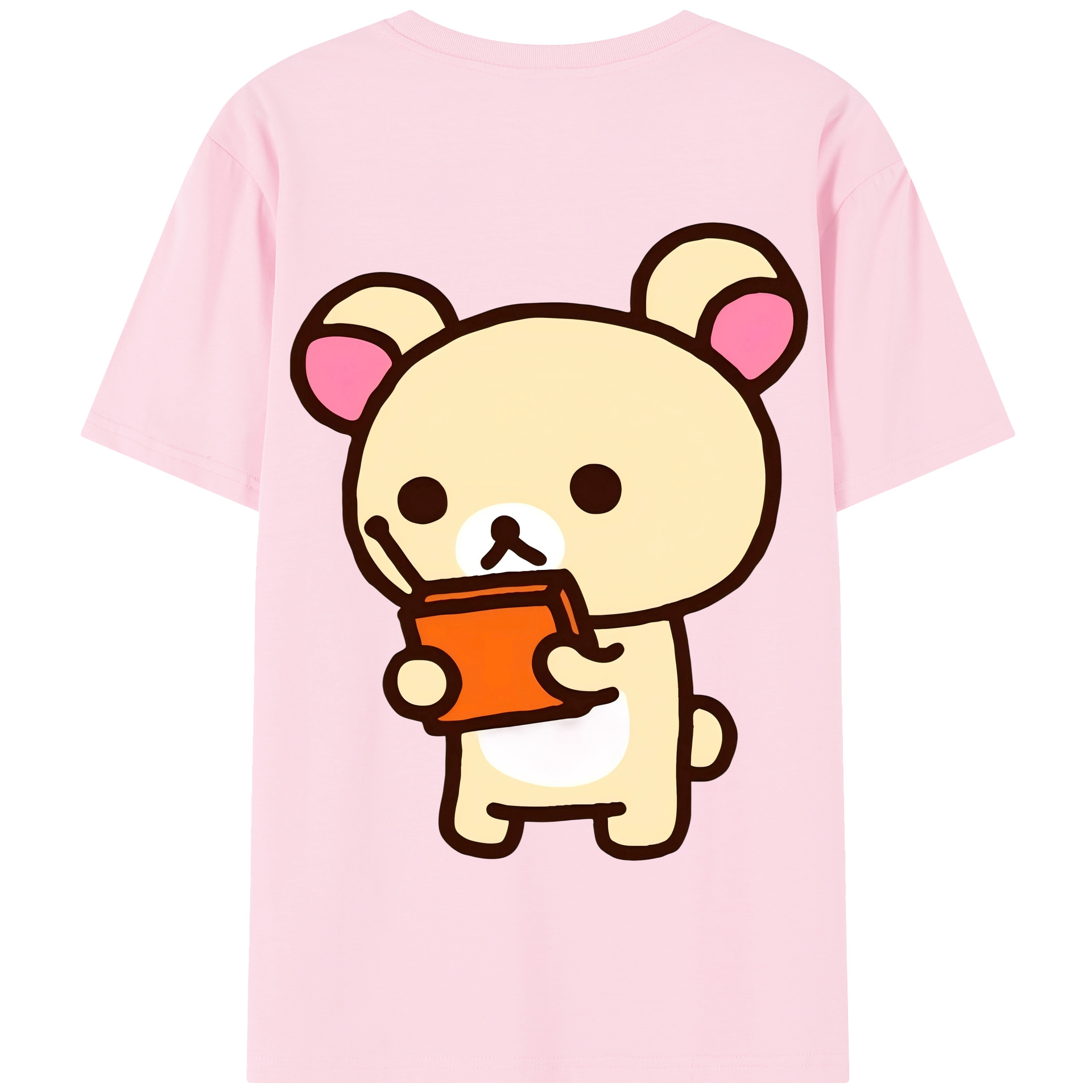 （画像用） リラックマ リラックマ キイロイトリ Rilakkuma Korilakkuma Kiiroitori 綿100％半袖Tシャツ（背面プリント）