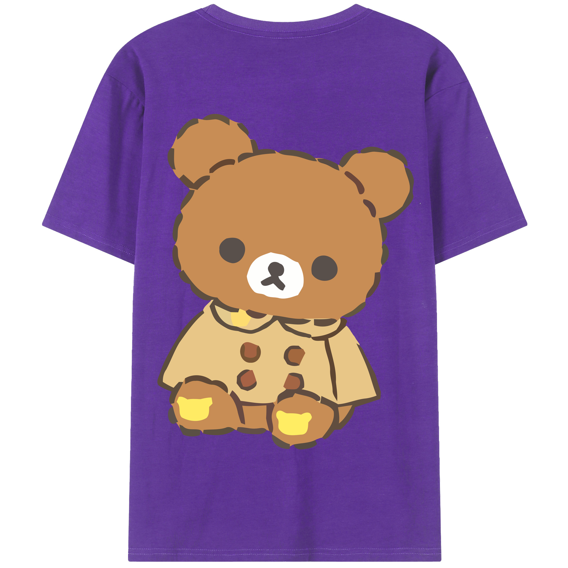 （画像用） リラックマ リラックマ キイロイトリ Rilakkuma Korilakkuma Kiiroitori 綿100％半袖Tシャツ（背面プリント）
