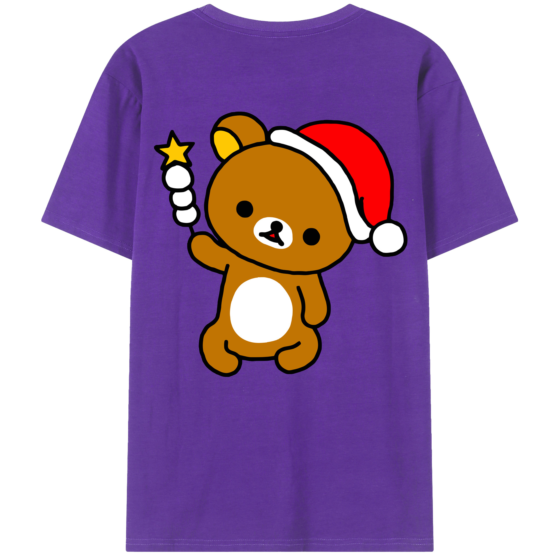 （画像用） リラックマ リラックマ キイロイトリ Rilakkuma Korilakkuma Kiiroitori 綿100％半袖Tシャツ（背面プリント）
