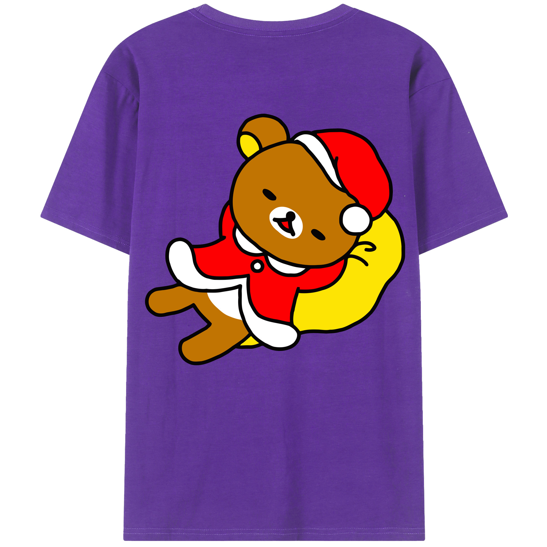 （画像用） リラックマ リラックマ キイロイトリ Rilakkuma Korilakkuma Kiiroitori 綿100％半袖Tシャツ（背面プリント）