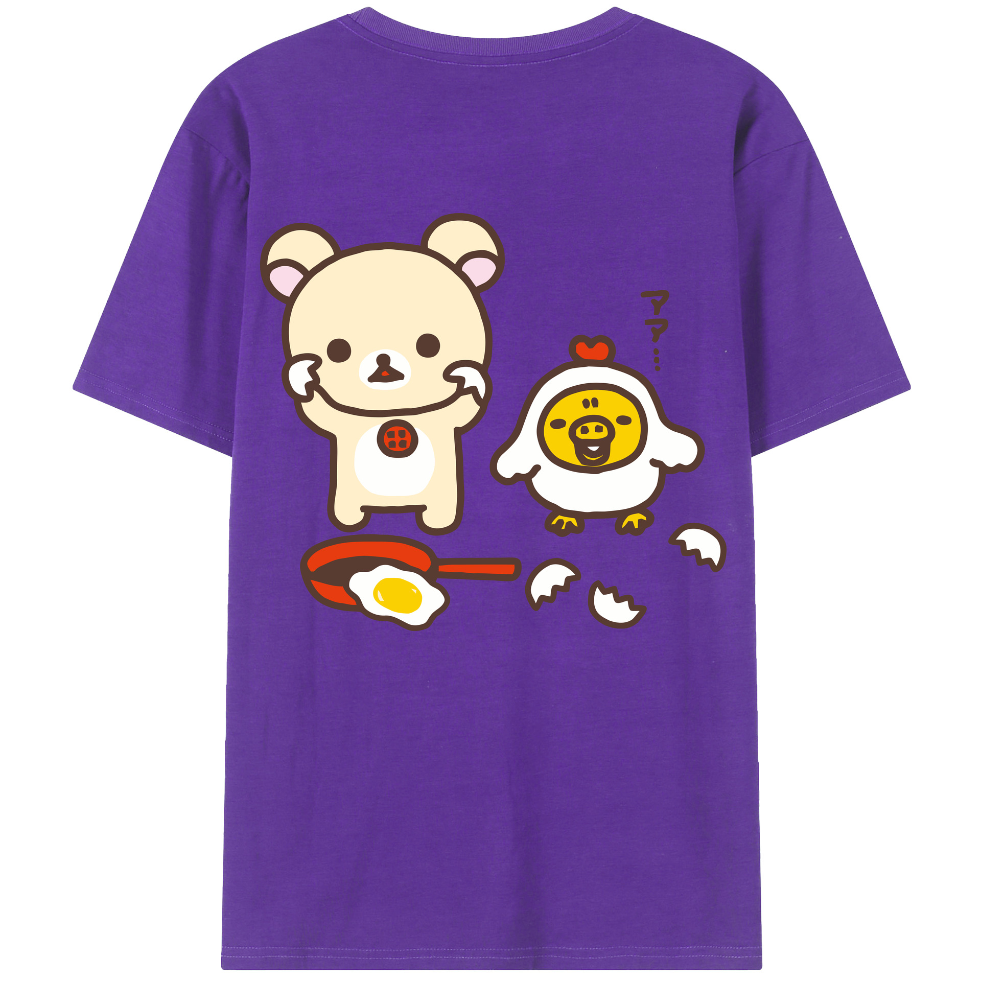 （画像用） リラックマ リラックマ キイロイトリ Rilakkuma Korilakkuma Kiiroitori 綿100％半袖Tシャツ（背面プリント）