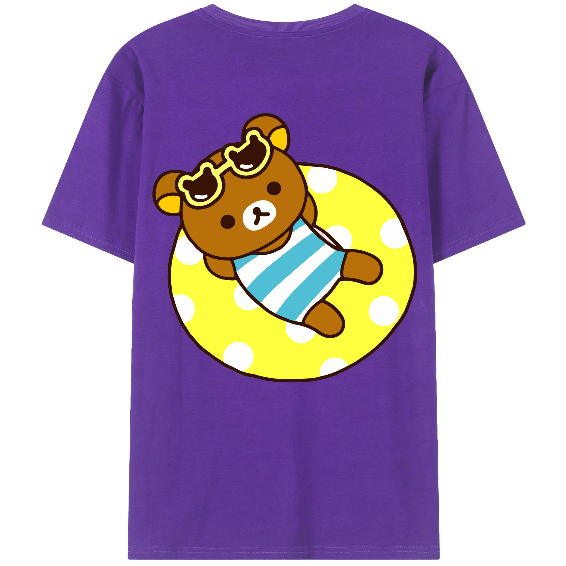 （画像用） リラックマ リラックマ キイロイトリ Rilakkuma Korilakkuma Kiiroitori 綿100％半袖Tシャツ（背面プリント）
