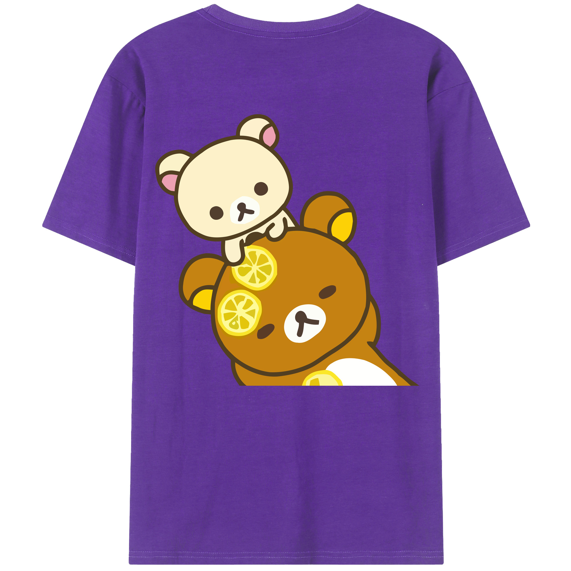（画像用） リラックマ リラックマ キイロイトリ Rilakkuma Korilakkuma Kiiroitori 綿100％半袖Tシャツ（背面プリント）