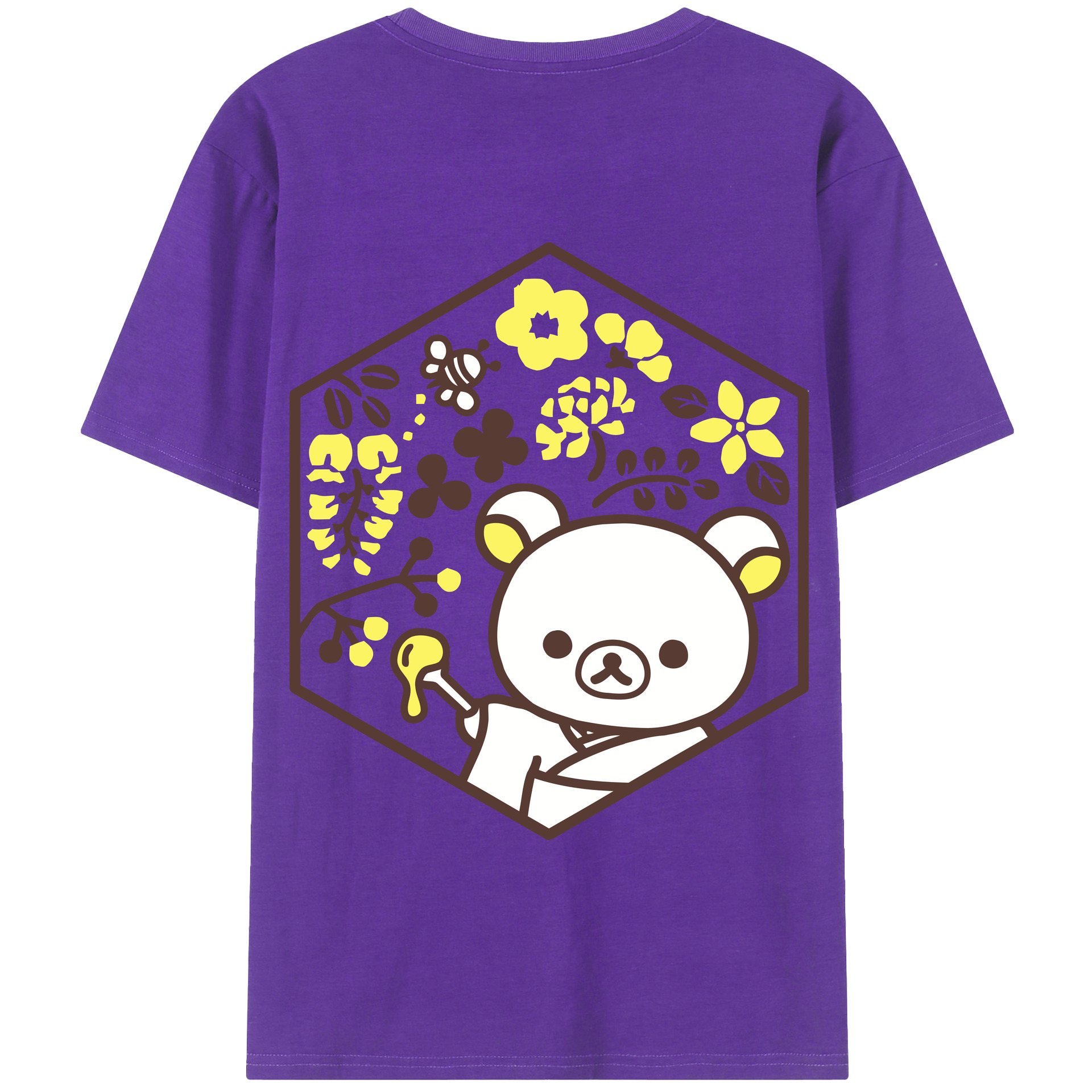 （画像用） リラックマ リラックマ キイロイトリ Rilakkuma Korilakkuma Kiiroitori 綿100％半袖Tシャツ（背面プリント）