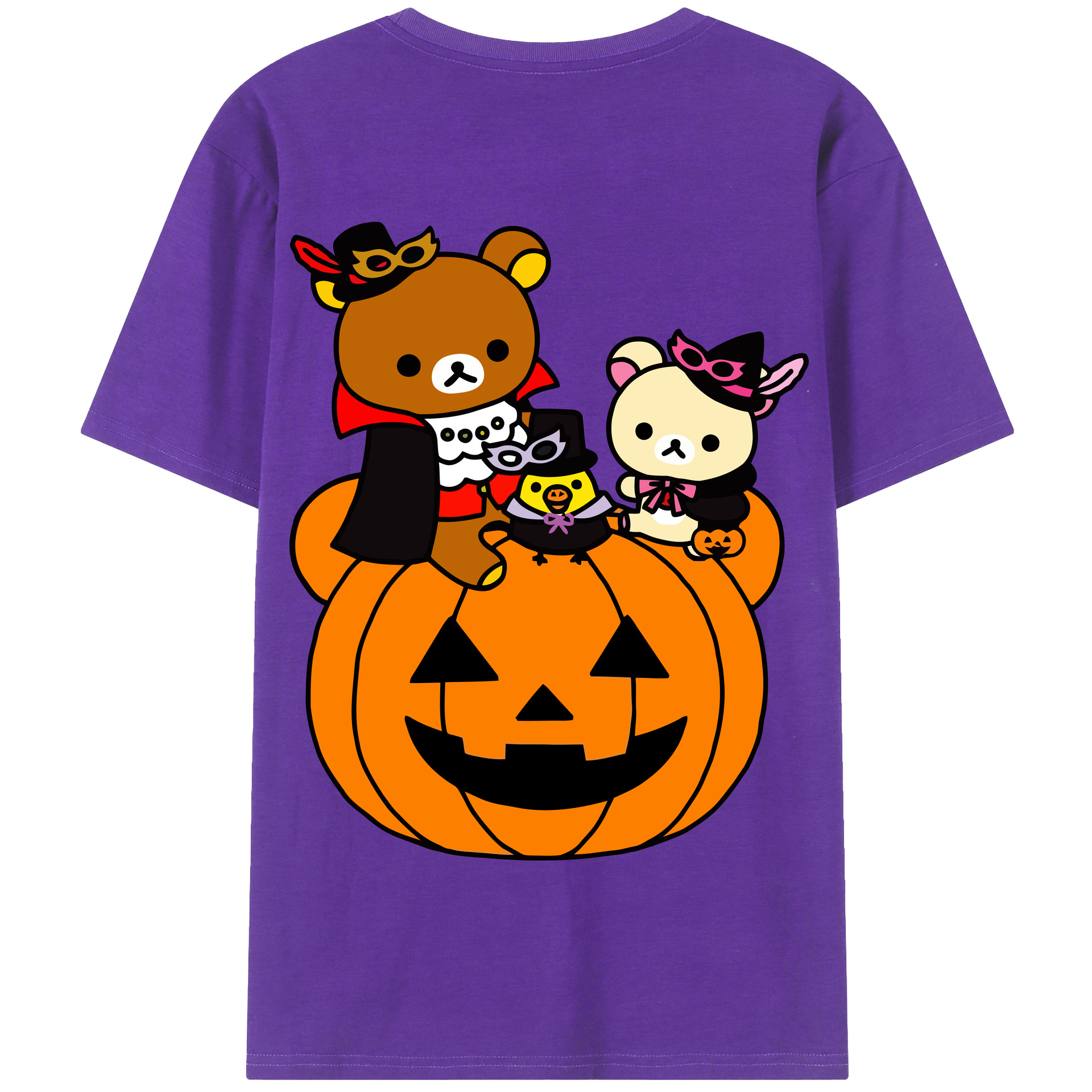（画像用） リラックマ リラックマ キイロイトリ Rilakkuma Korilakkuma Kiiroitori 綿100％半袖Tシャツ（背面プリント）
