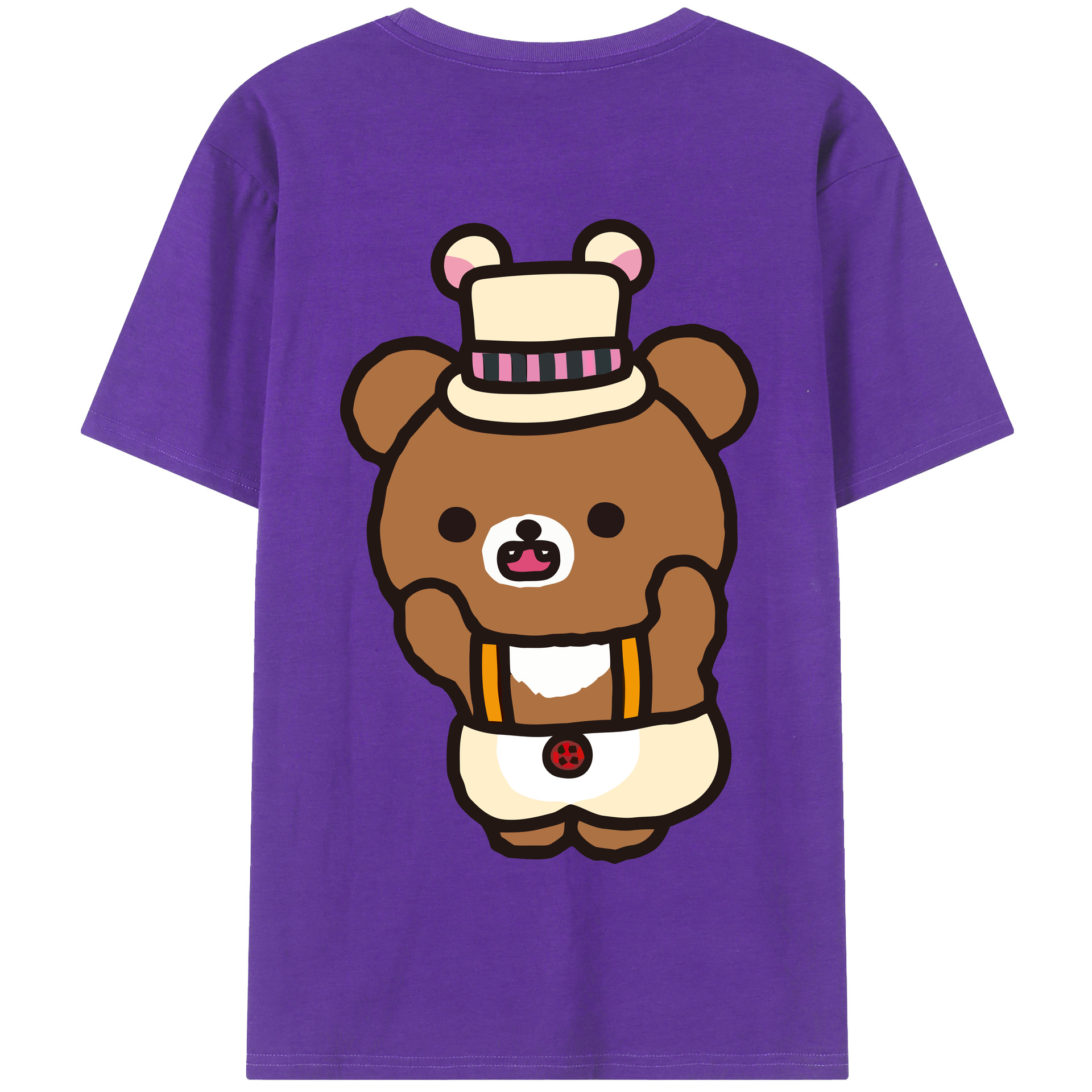 （画像用） リラックマ リラックマ キイロイトリ Rilakkuma Korilakkuma Kiiroitori 綿100％半袖Tシャツ（背面プリント）