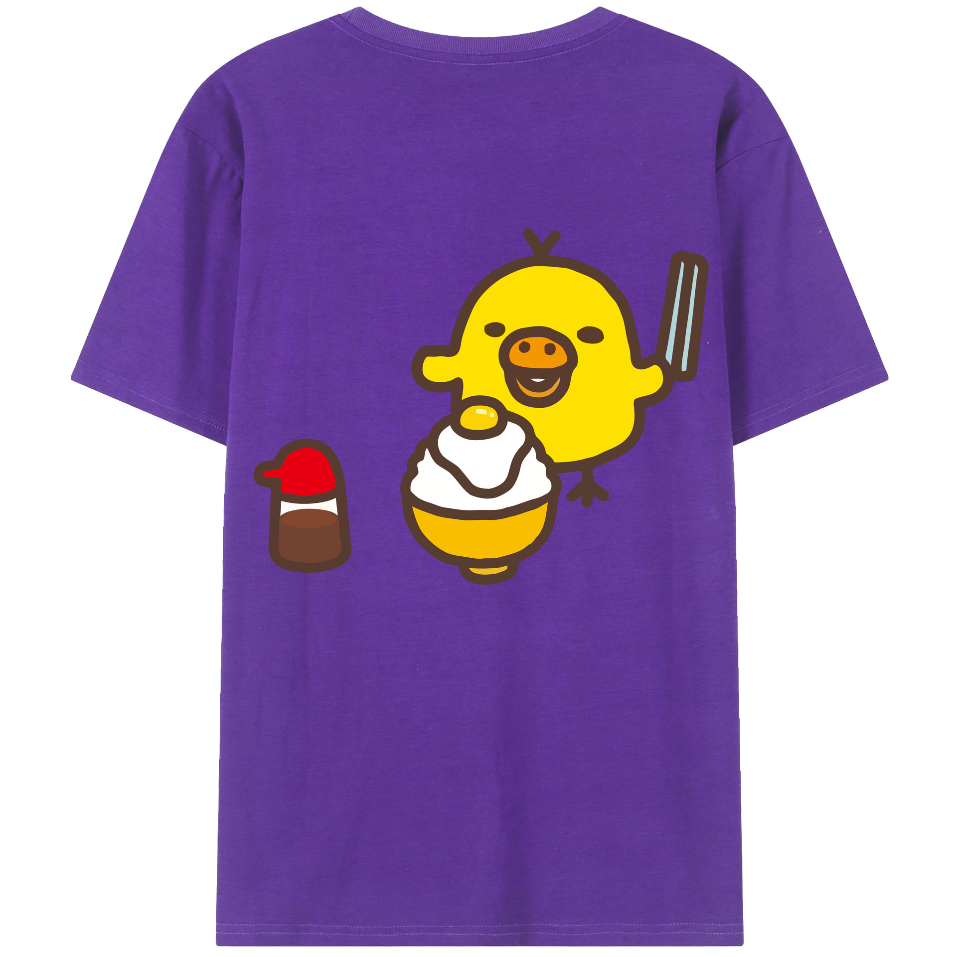 （画像用） リラックマ リラックマ キイロイトリ Rilakkuma Korilakkuma Kiiroitori 綿100％半袖Tシャツ（背面プリント）