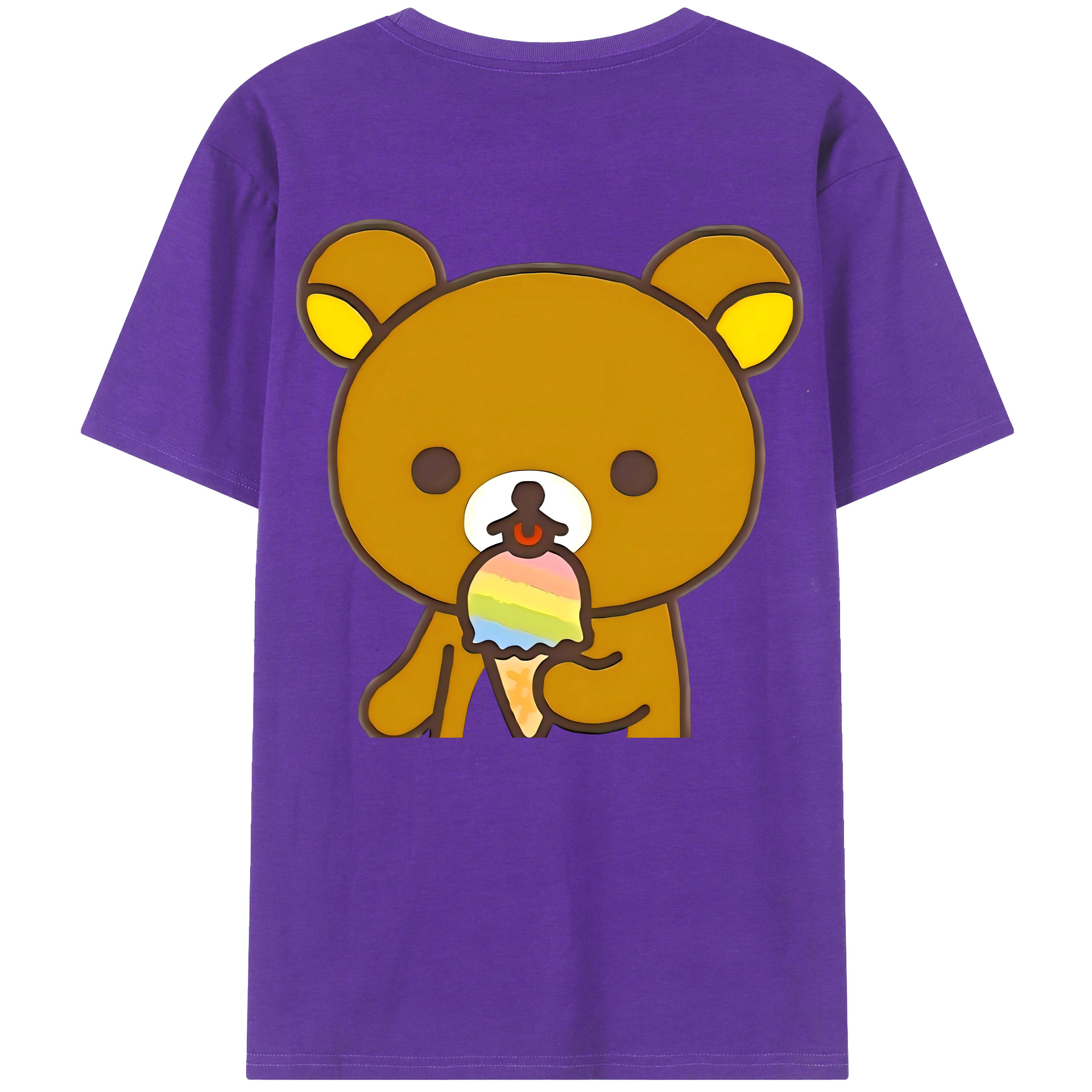 （画像用） リラックマ リラックマ キイロイトリ Rilakkuma Korilakkuma Kiiroitori 綿100％半袖Tシャツ（背面プリント）