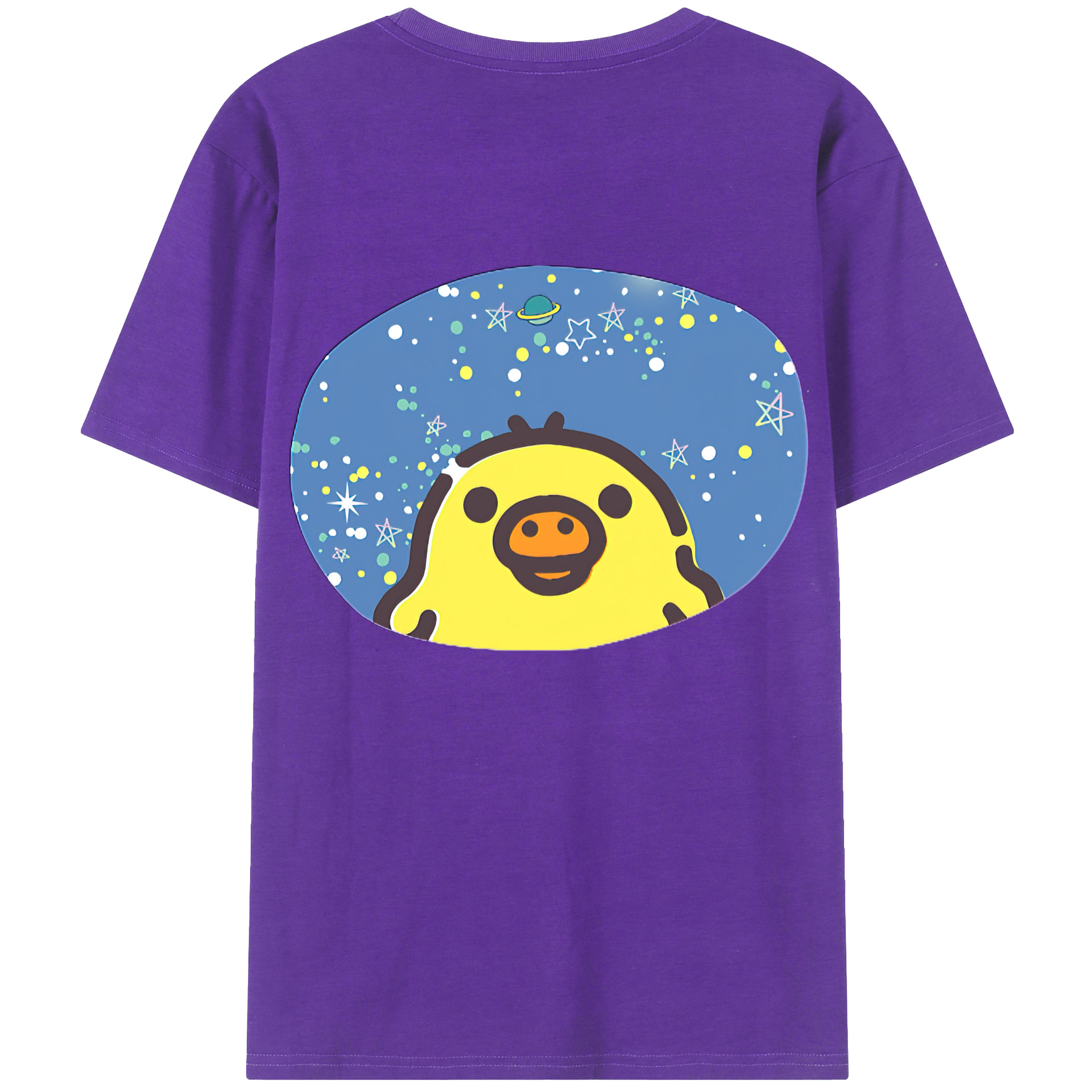 （画像用） リラックマ リラックマ キイロイトリ Rilakkuma Korilakkuma Kiiroitori 綿100％半袖Tシャツ（背面プリント）