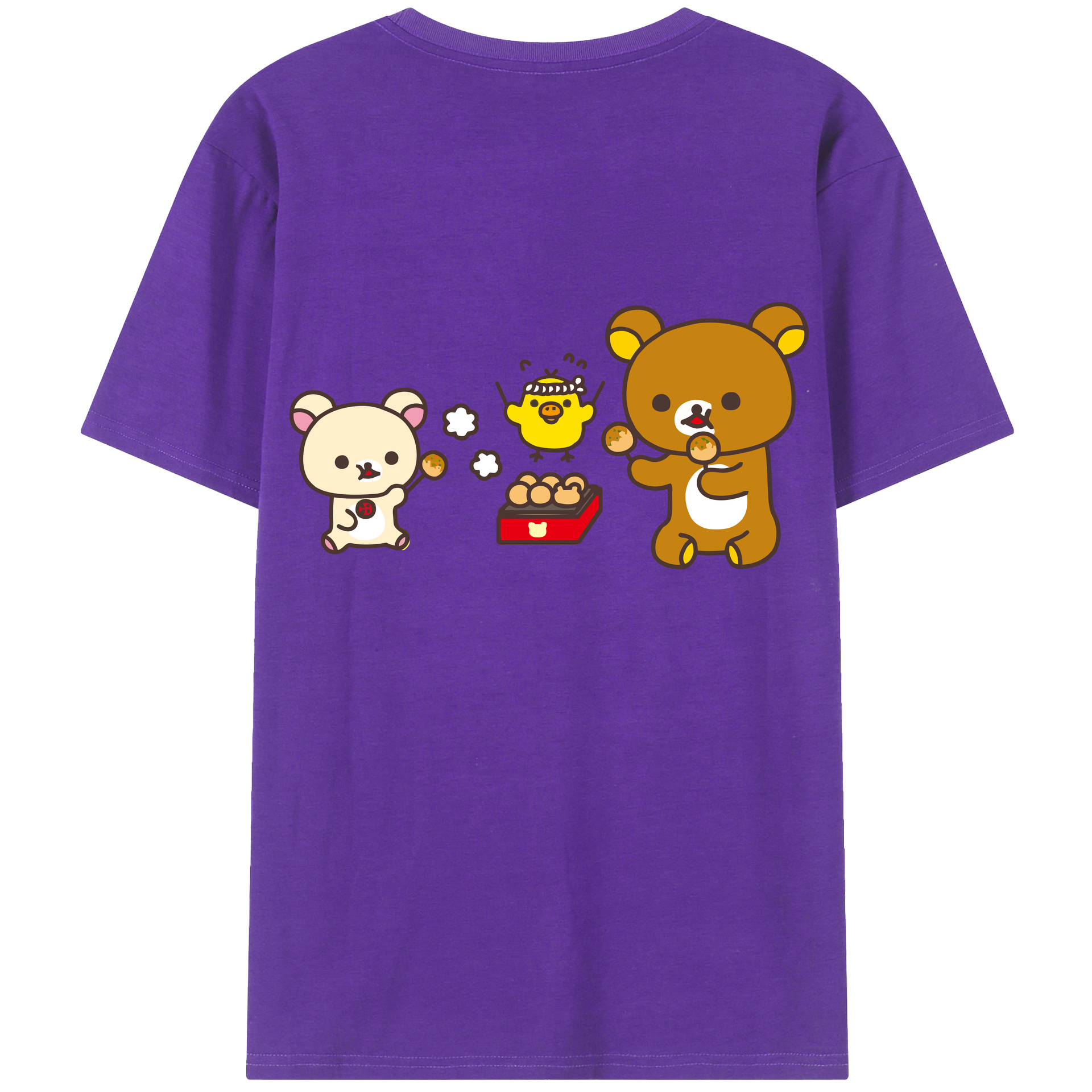 （画像用） リラックマ リラックマ キイロイトリ Rilakkuma Korilakkuma Kiiroitori 綿100％半袖Tシャツ（背面プリント）
