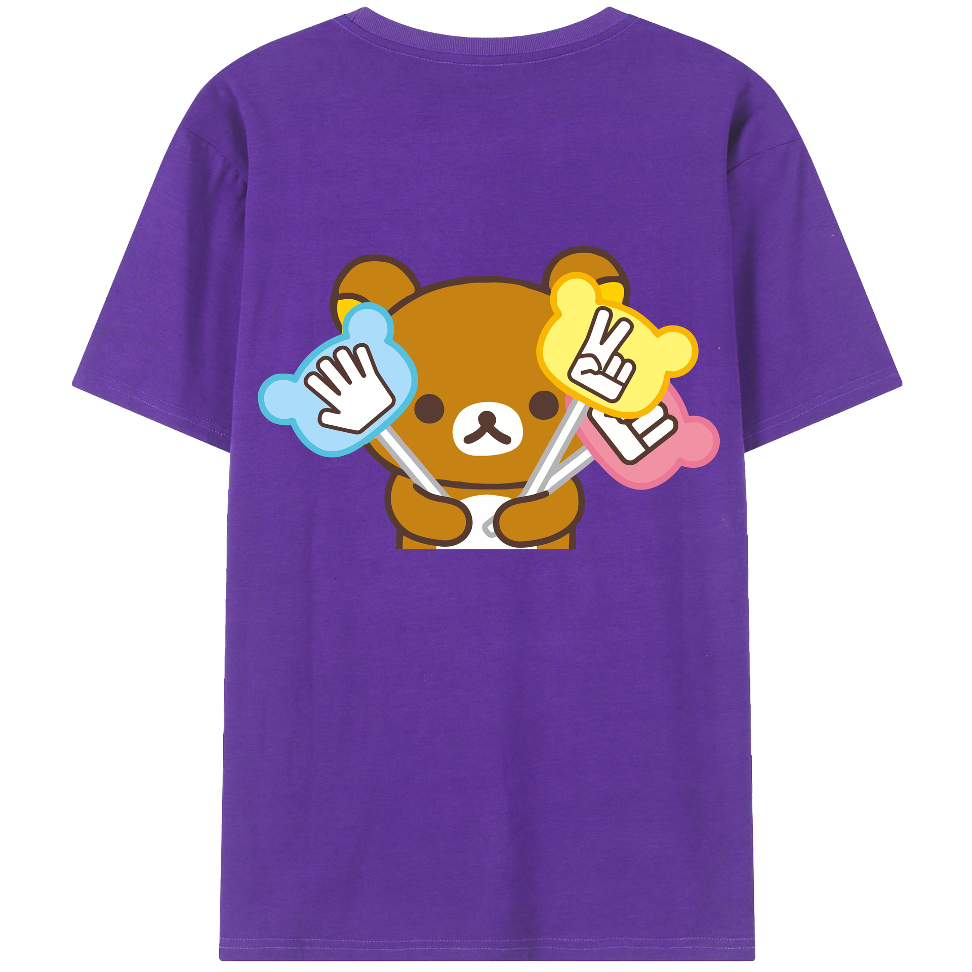 （画像用） リラックマ リラックマ キイロイトリ Rilakkuma Korilakkuma Kiiroitori 綿100％半袖Tシャツ（背面プリント）