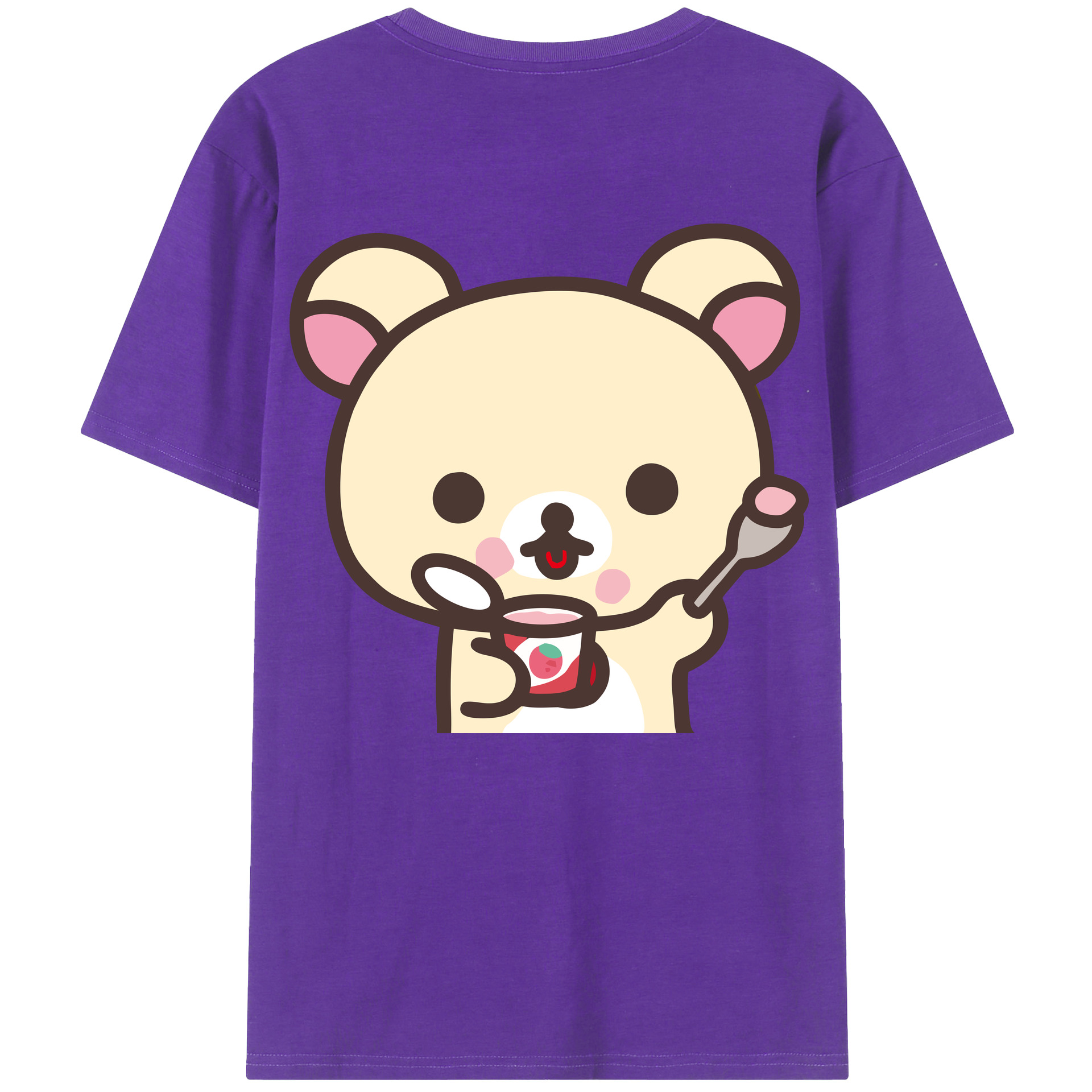 （画像用） リラックマ リラックマ キイロイトリ Rilakkuma Korilakkuma Kiiroitori 綿100％半袖Tシャツ（背面プリント）