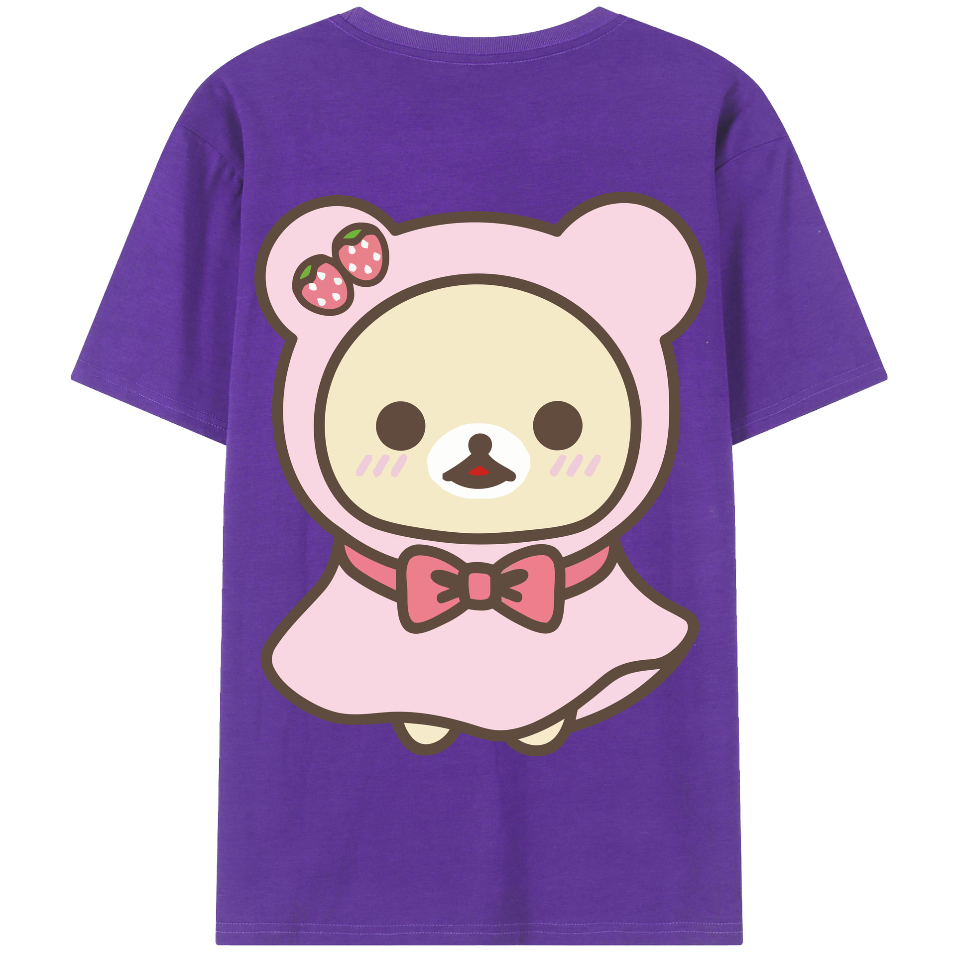 （画像用） リラックマ リラックマ キイロイトリ Rilakkuma Korilakkuma Kiiroitori 綿100％半袖Tシャツ（背面プリント）
